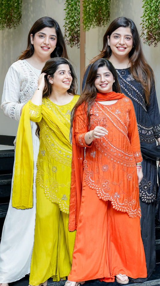 Neyara Embroidered Upside Down Suit Set