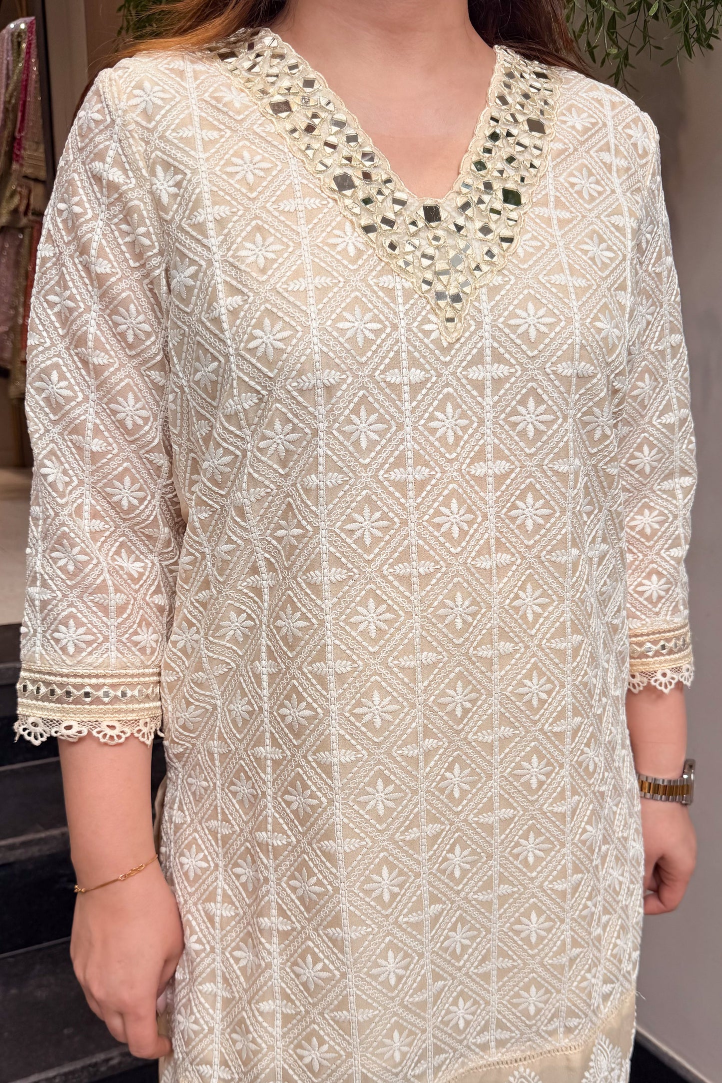 Kalyani Schiffli Cord Set