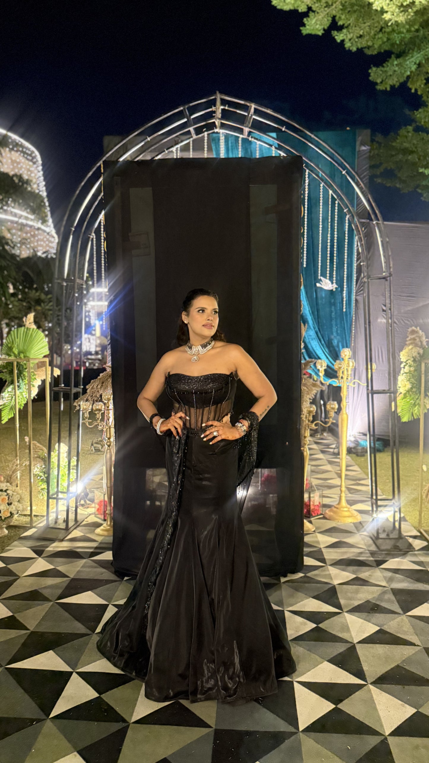 Oorvi Embroidered Corset Drape Saree