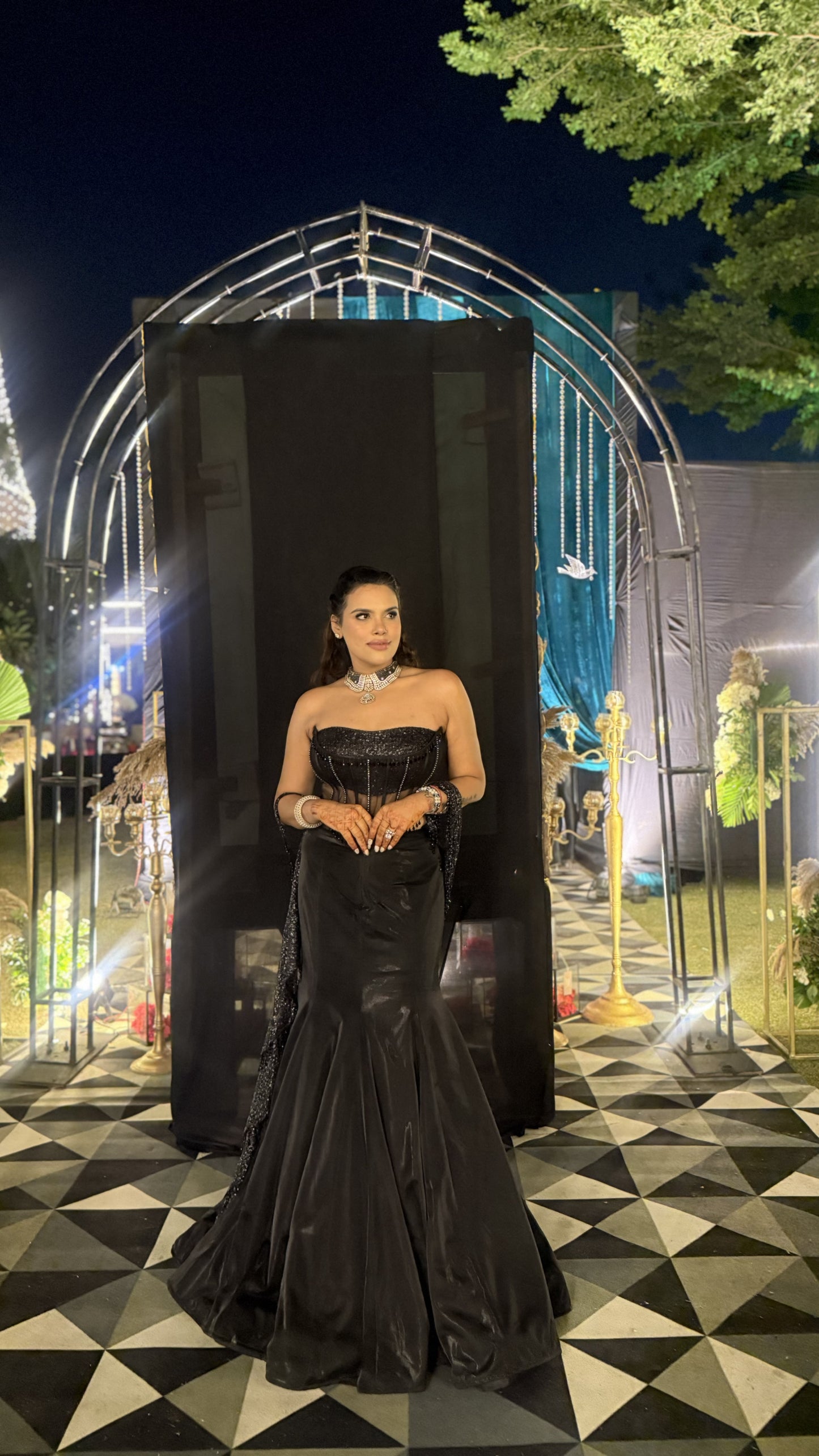 Oorvi Embroidered Corset Drape Saree