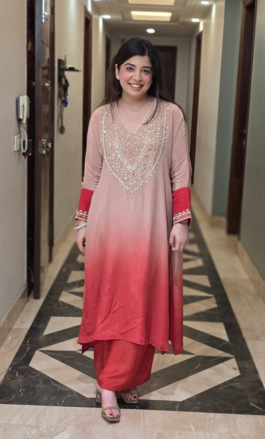 Samreen Embroidered Ombre Co ord Set