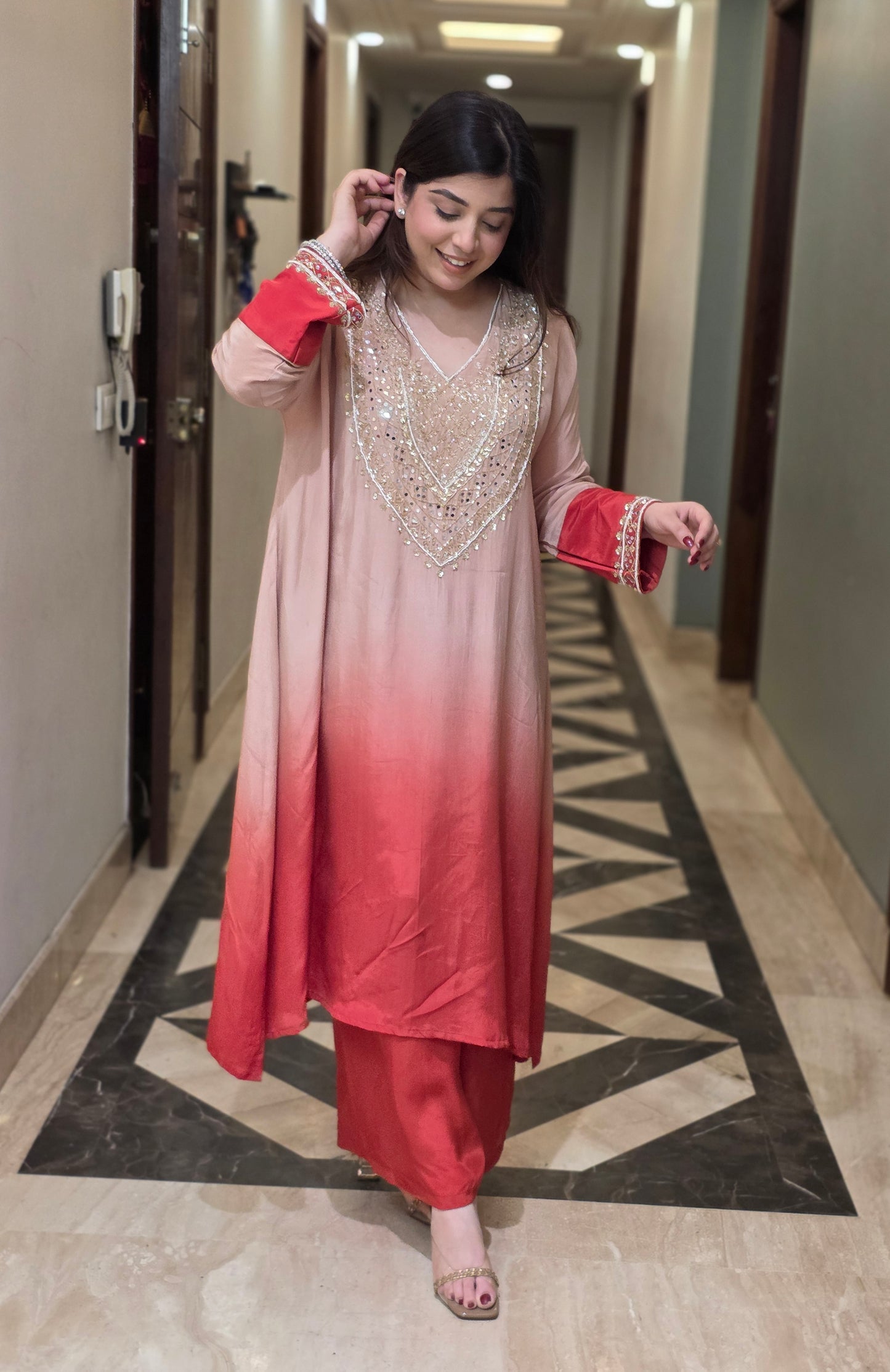 Samreen Embroidered Ombre Co ord Set