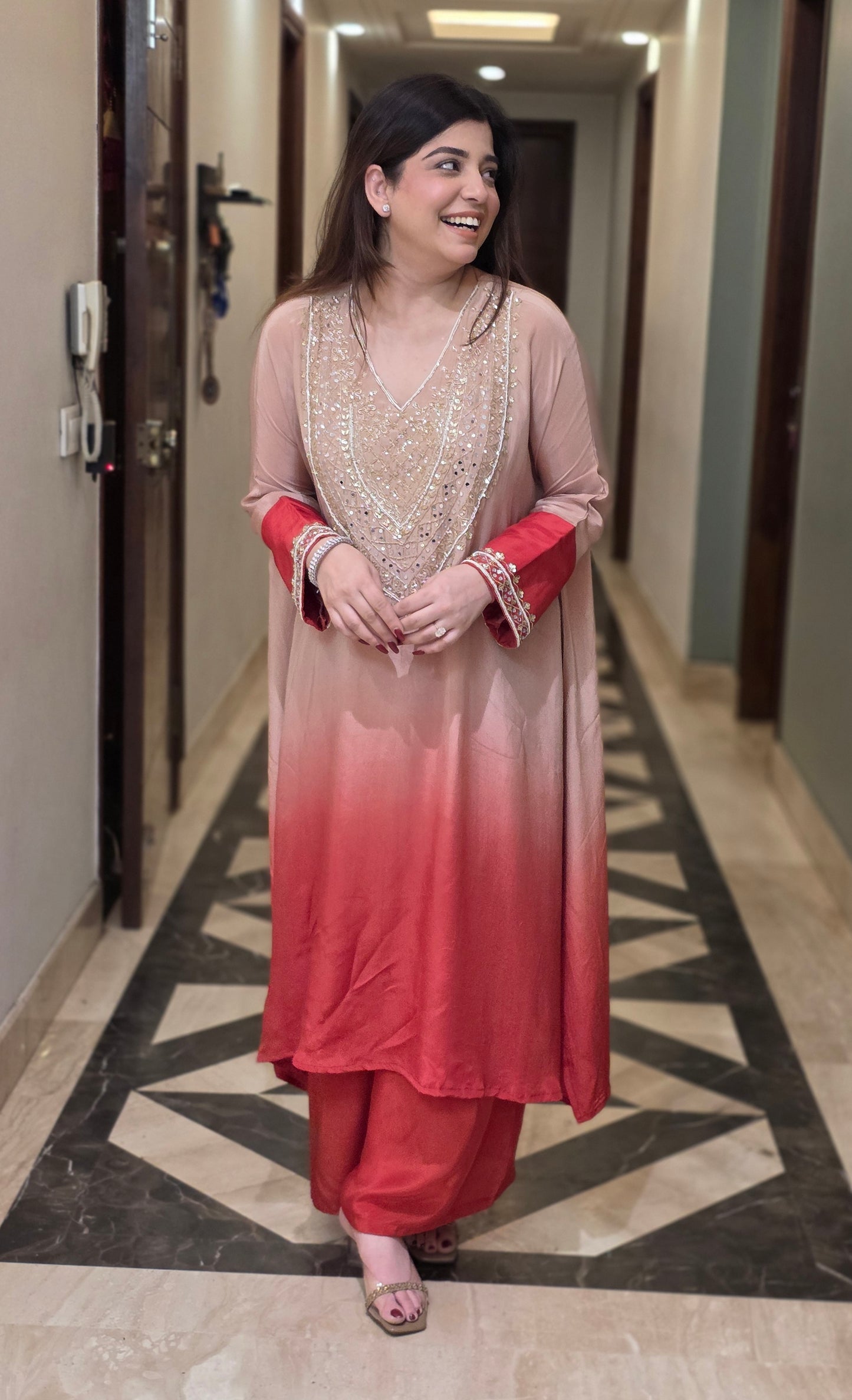 Samreen Embroidered Ombre Co ord Set