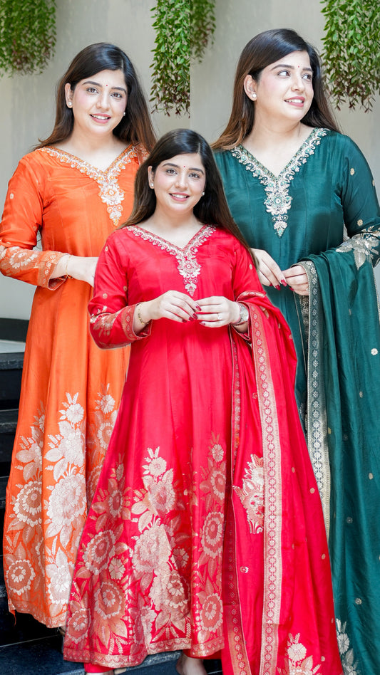 Isira Embroidered Anarkali Suit Set