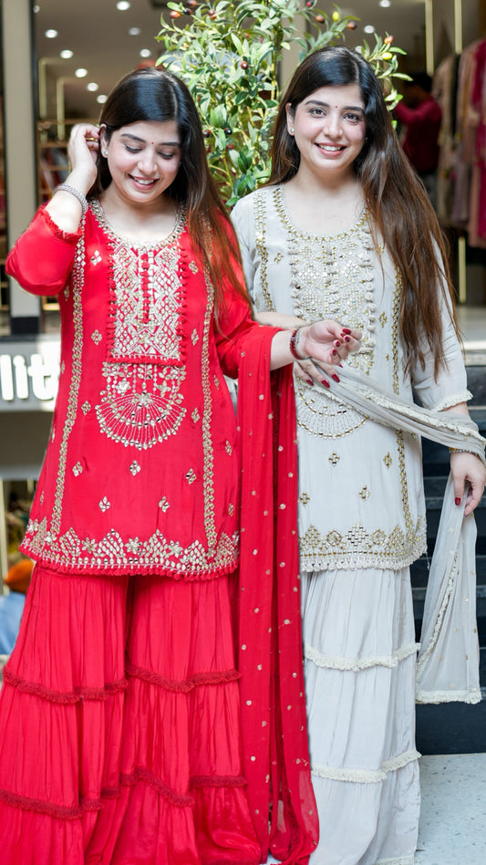 Ovika Mirror Detailing Sharara Set