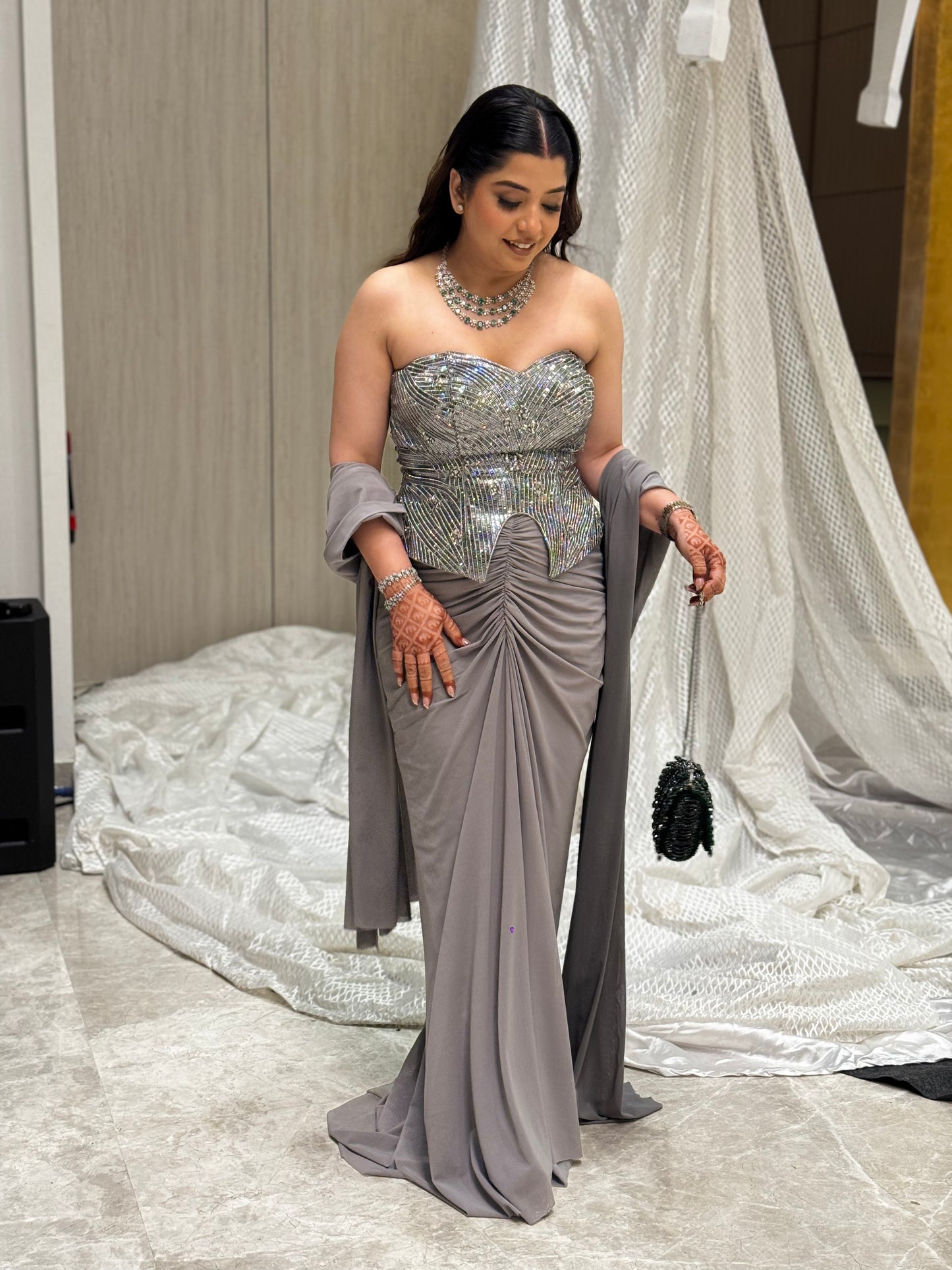 Oshina Embroidered Corset Indo Western