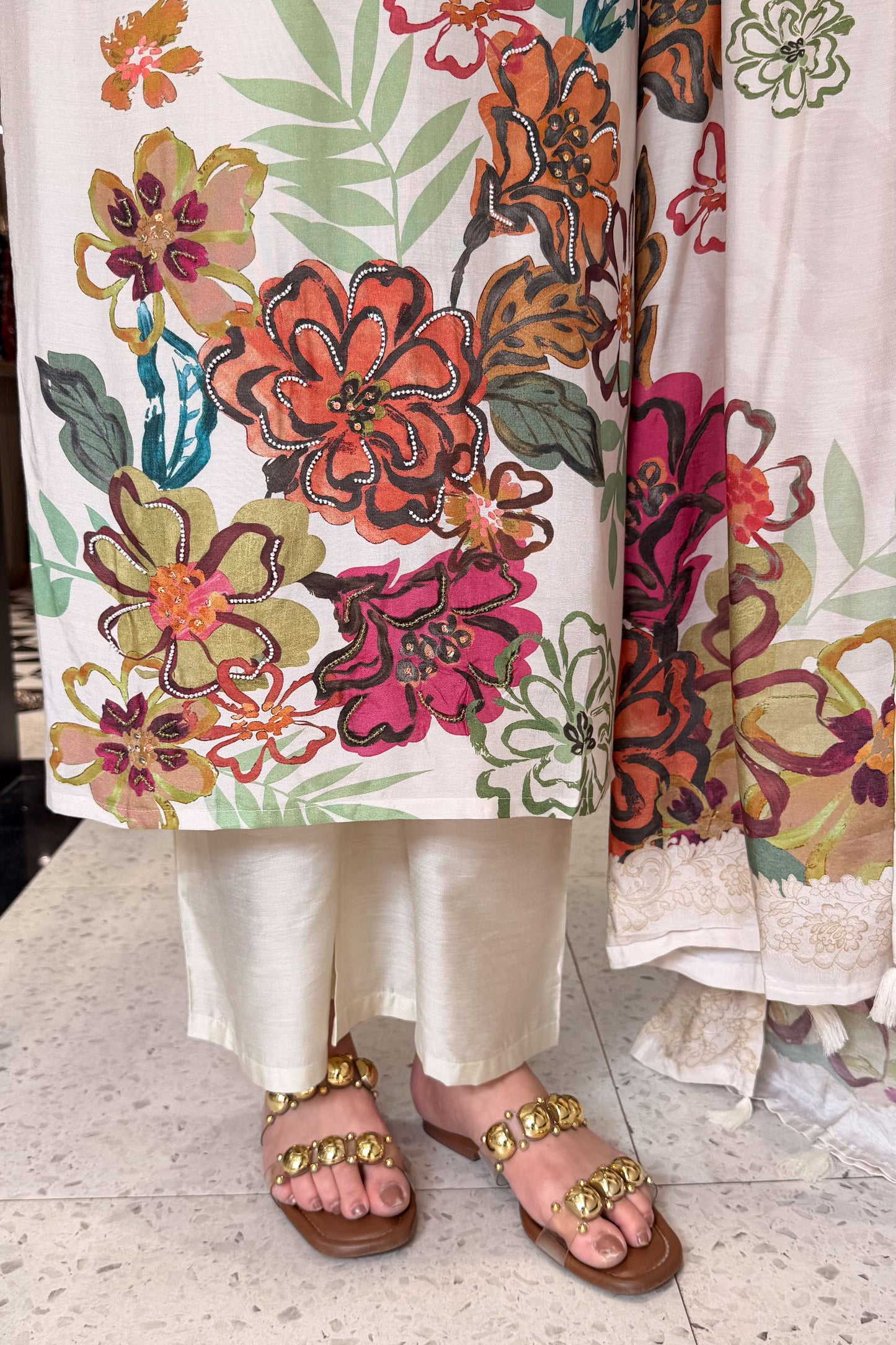 Rivika Hand Painted Embroidered Suit Set