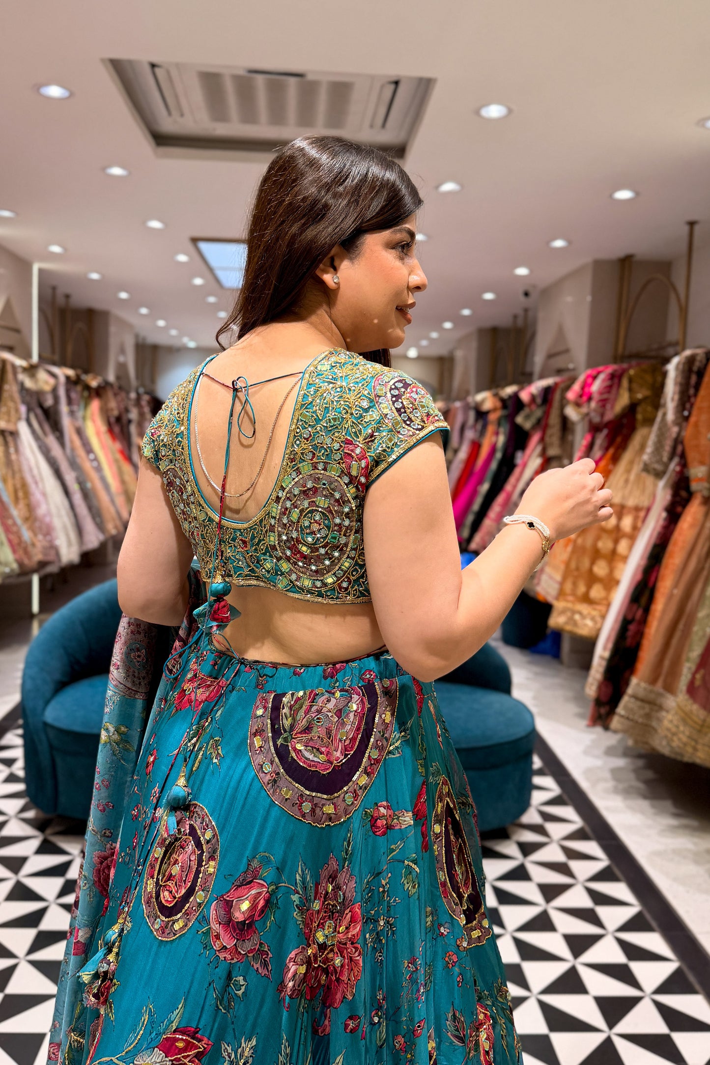 Tanvika Floral Hand Embroidered Lehenga