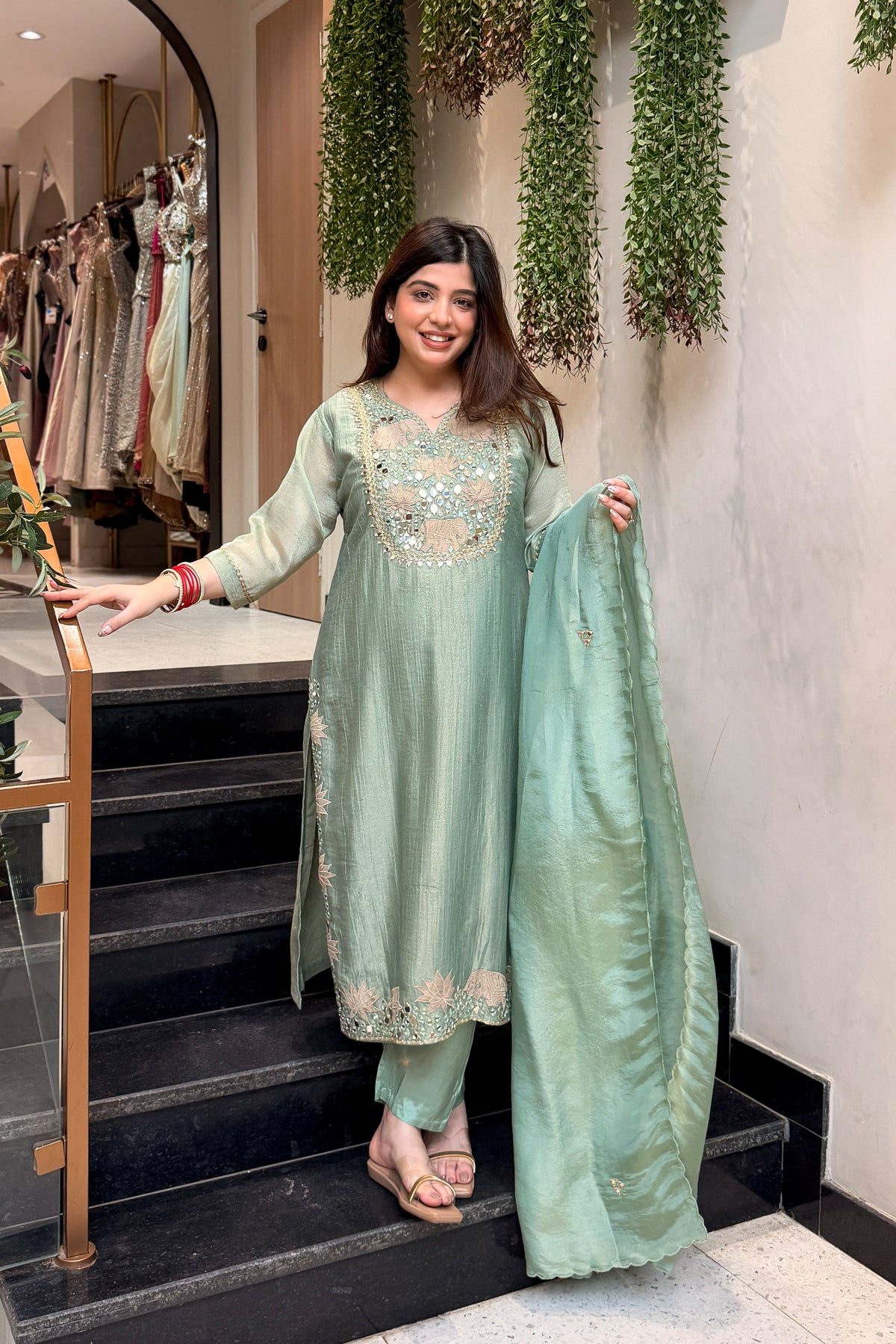 Areeba Mirror Work Suit Set