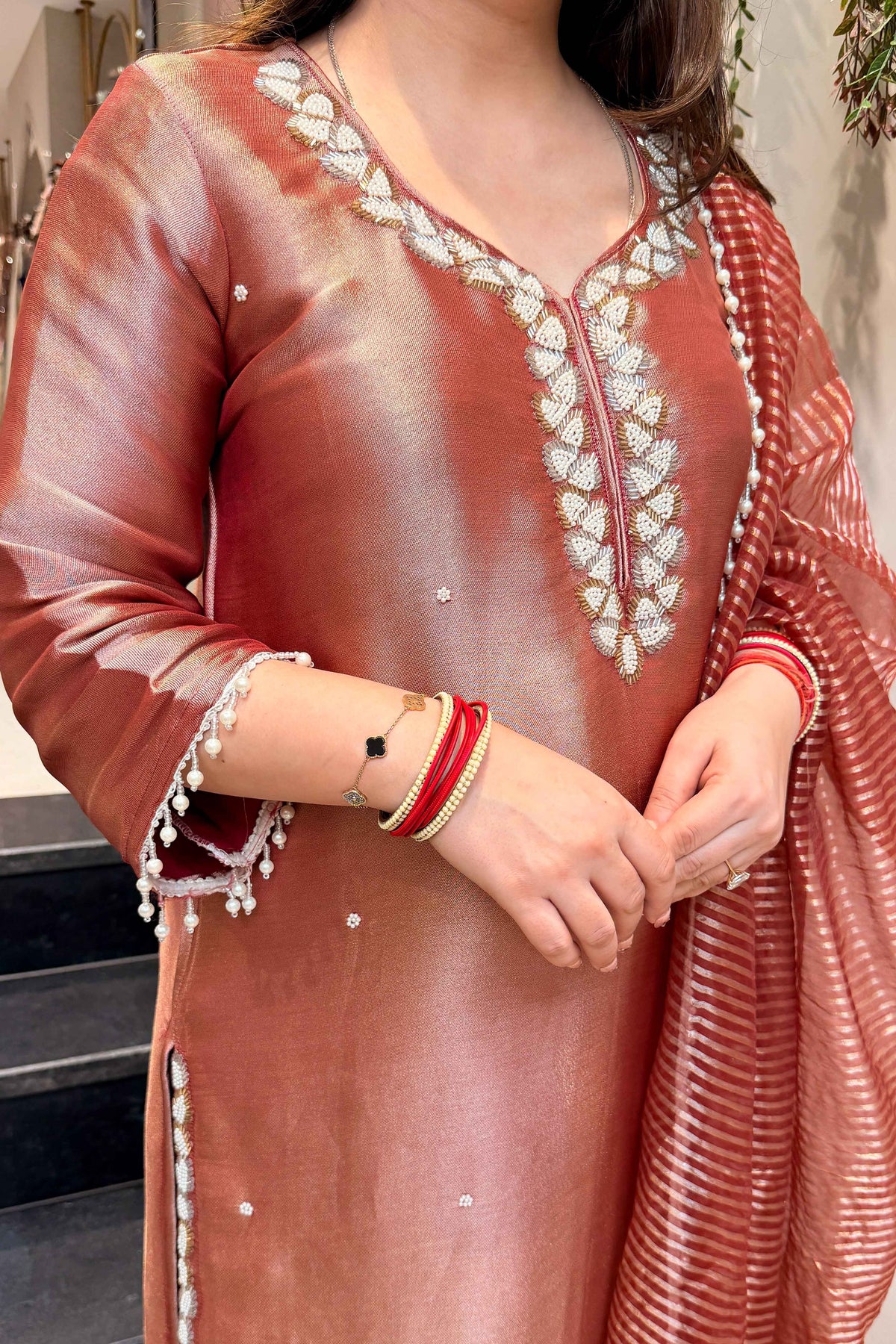 Rima Embroidered Long Suit Set
