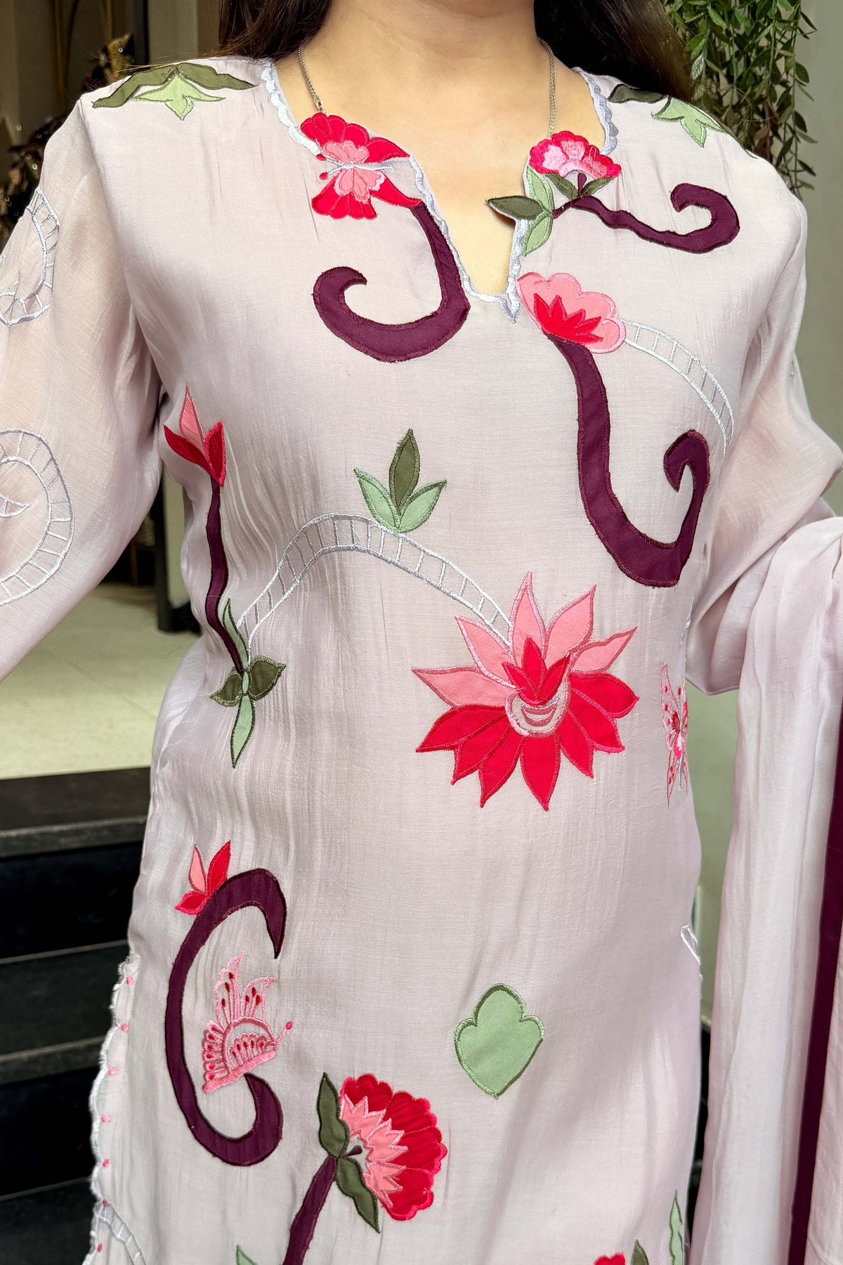 Vibha Floral Embroidered Long Suit Set