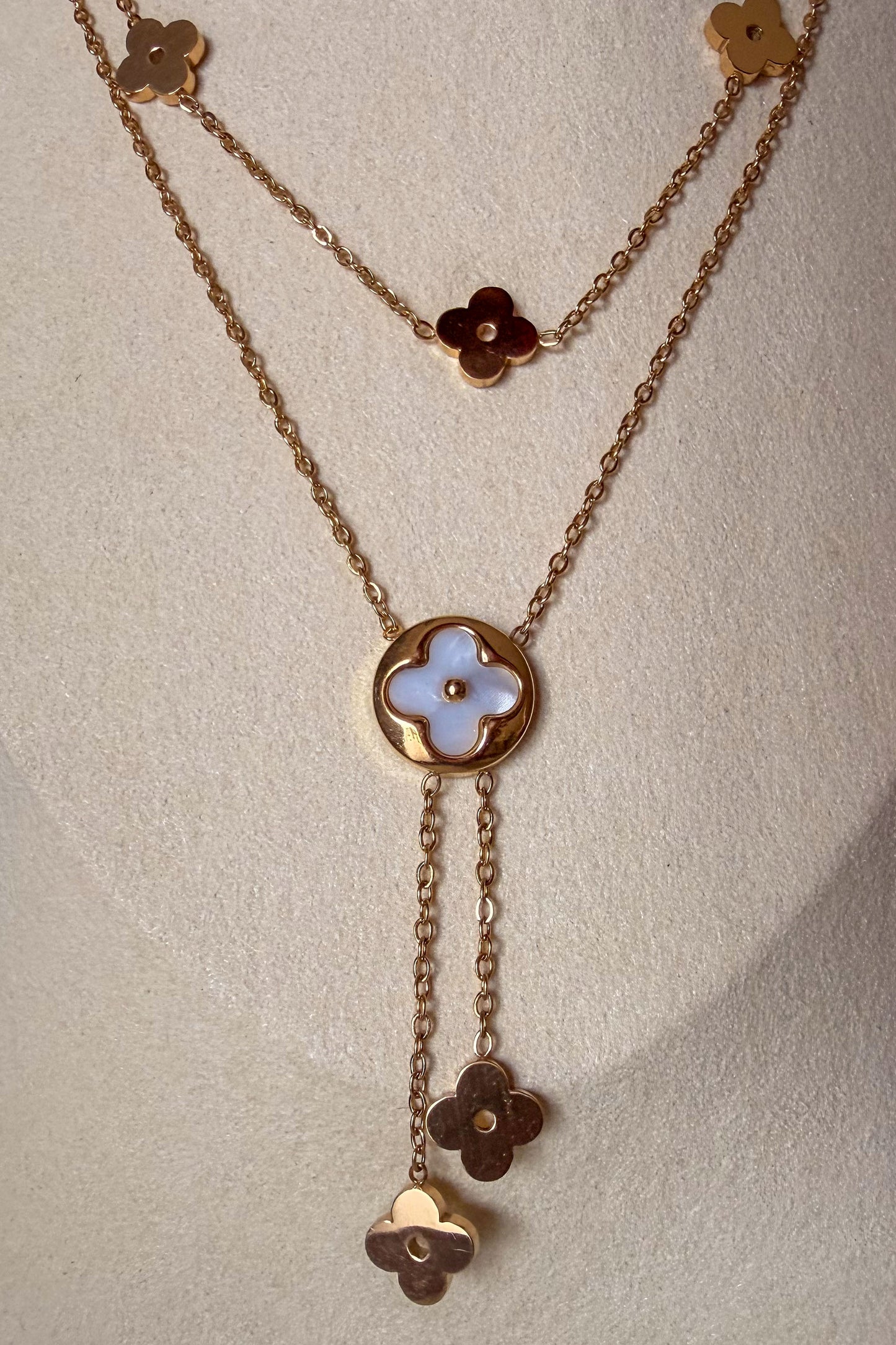 Golden Clover Layered Necklace
