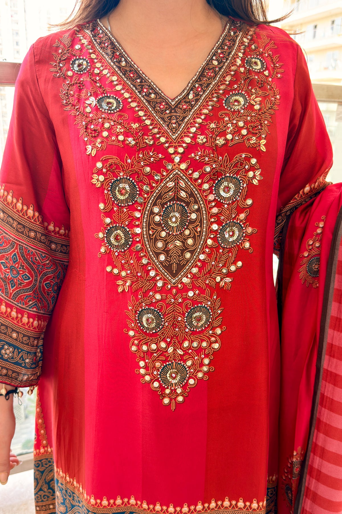 Simaya Printed & Embroidered Suit Set