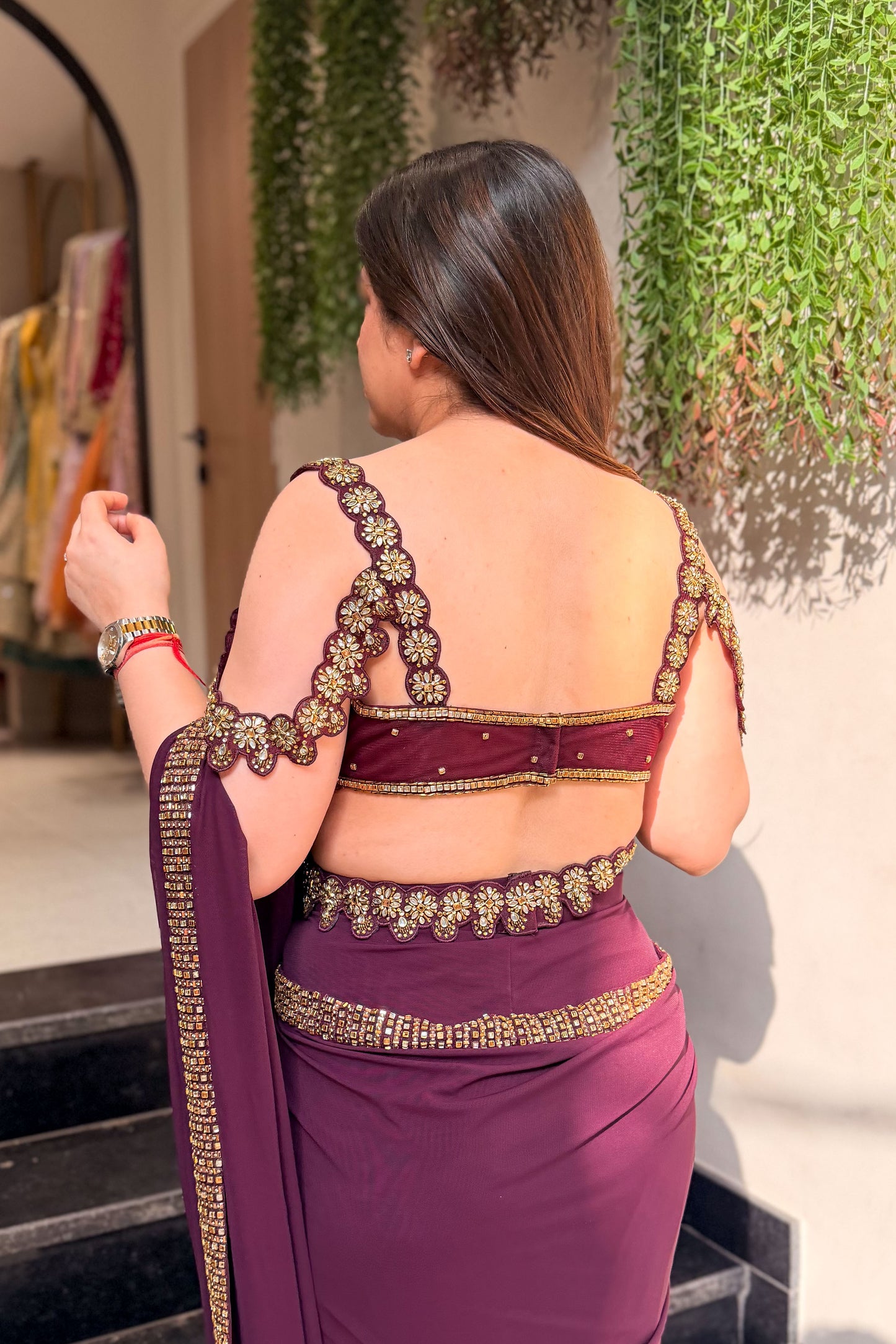 Arshika Hand Embroidered Drape Saree