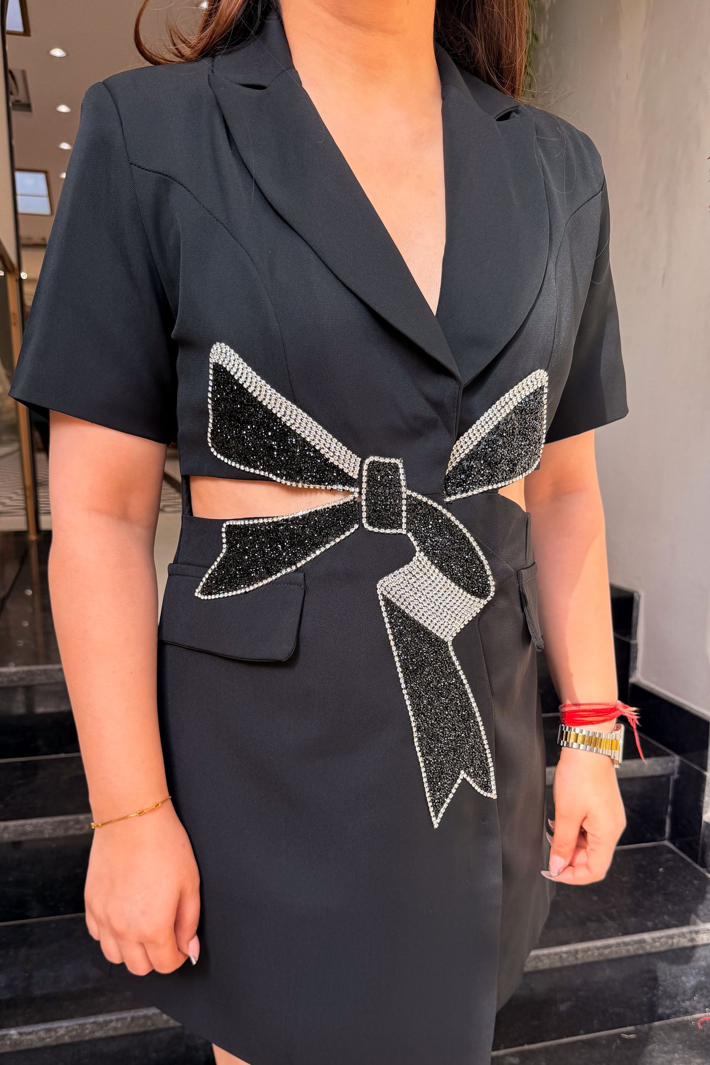 Amaris Bow Detailing Collared Dress