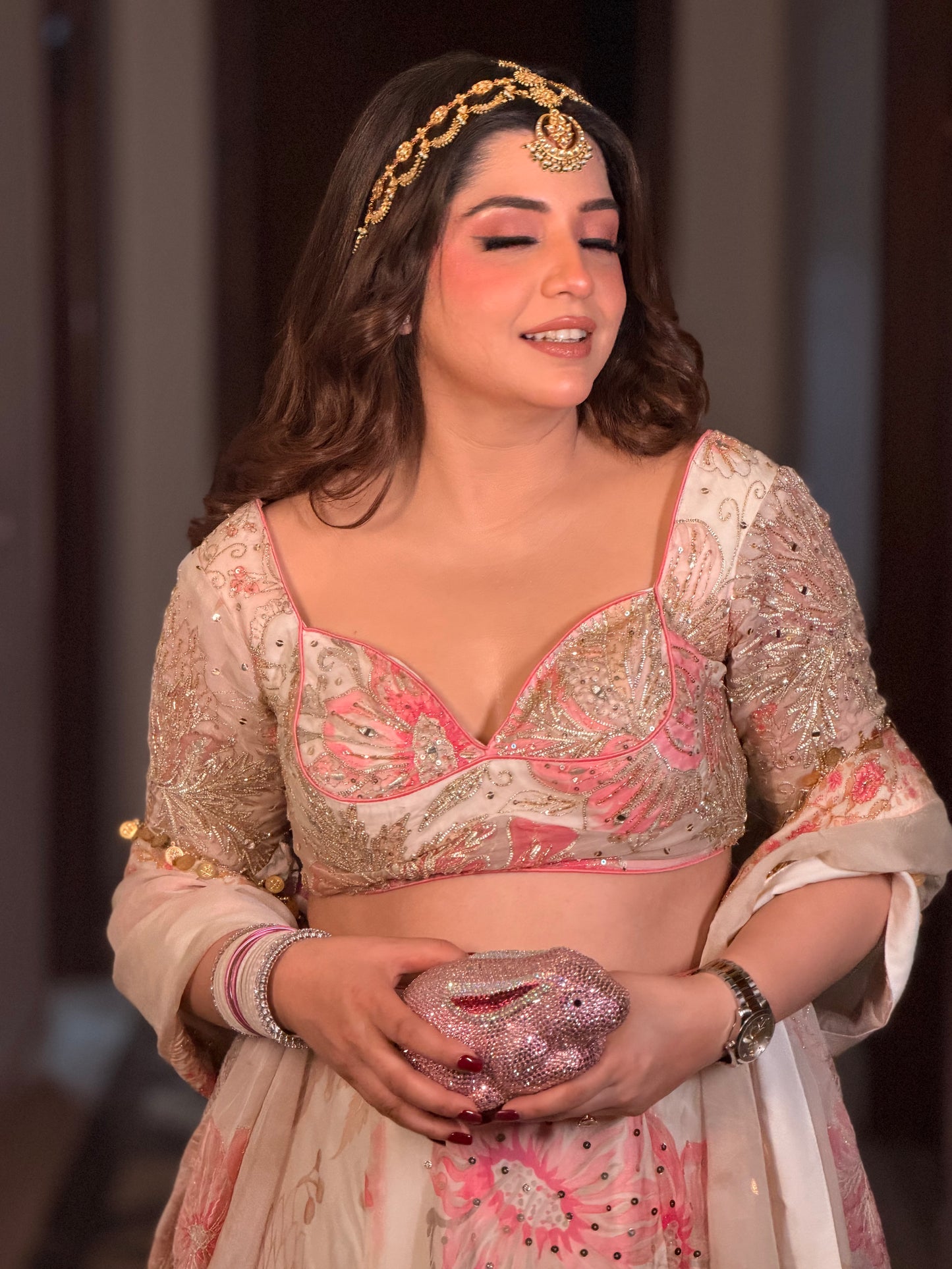 Gulnar Floral Embroidered Voluminous Lehenga