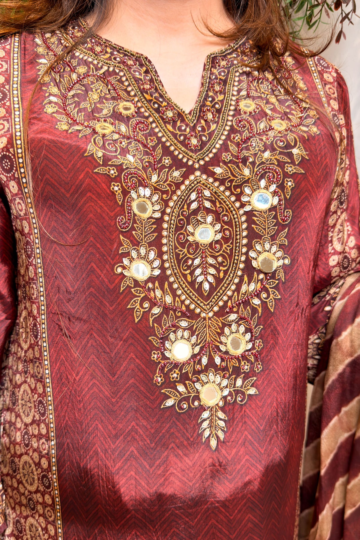 Kisha Printed & Embroidered Suit Set