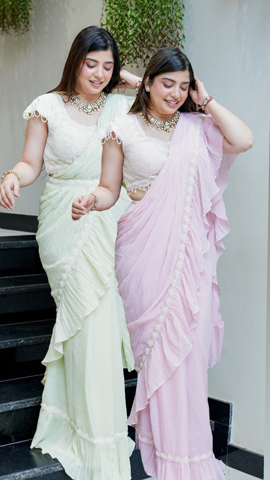 Reyana Hand Embroidered Drape Saree