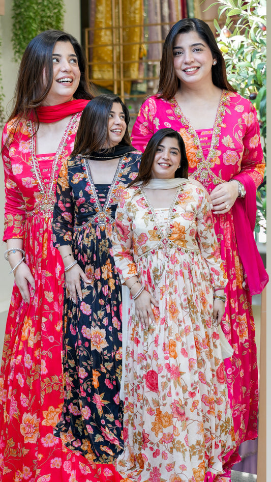 Ruhani Floral Printed Anarkali Set