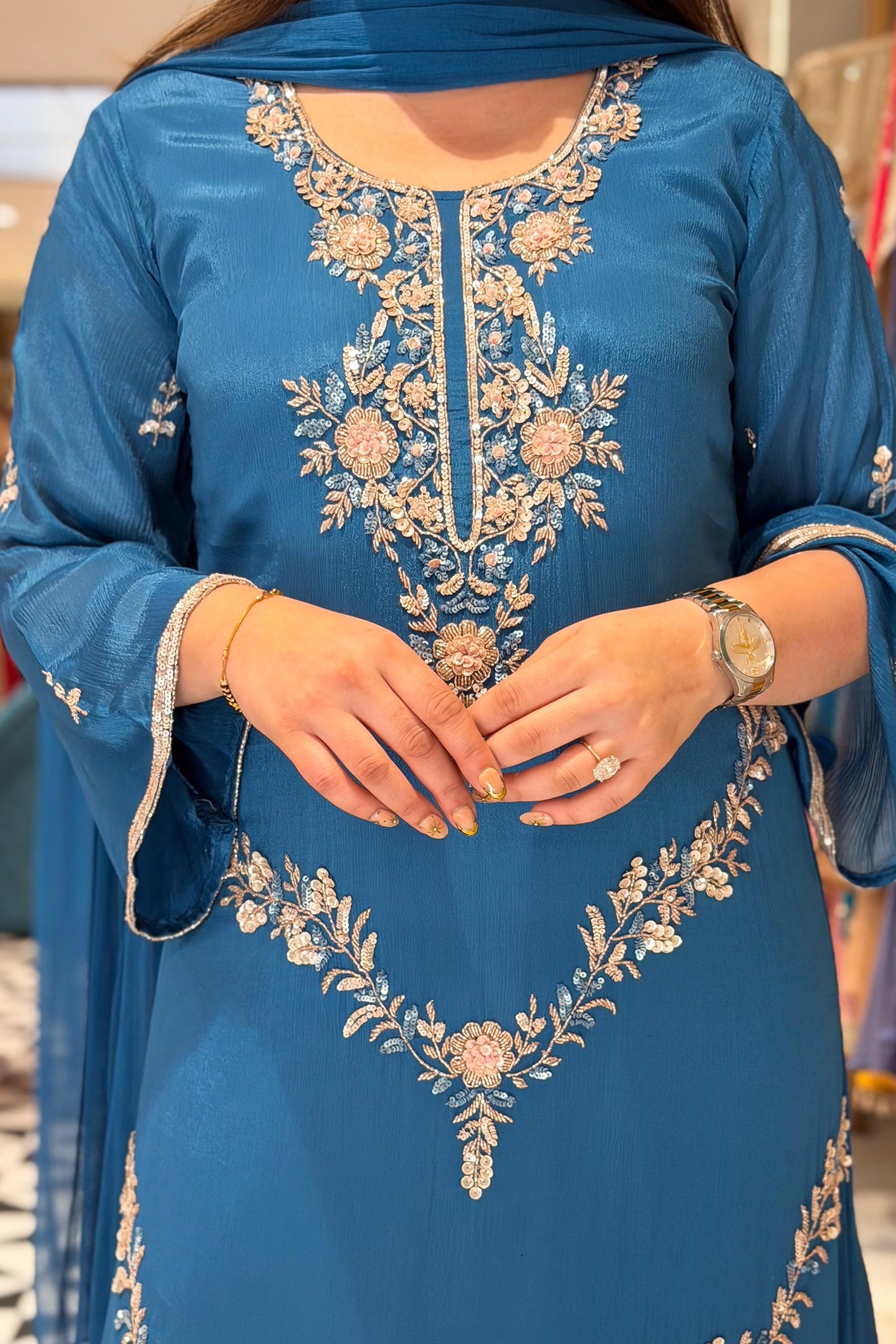 Sifat Hand Embroidered Long Suit Set