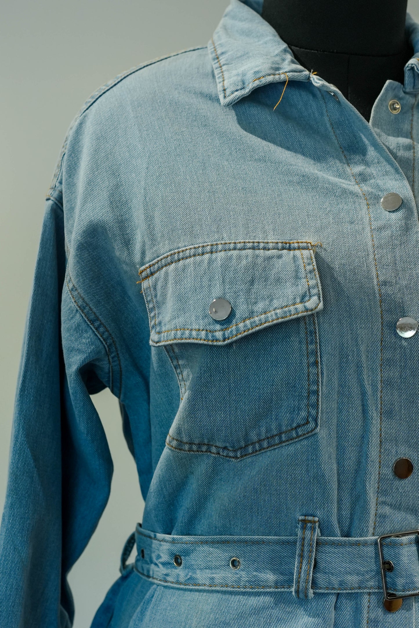 Belted Denim Shirt