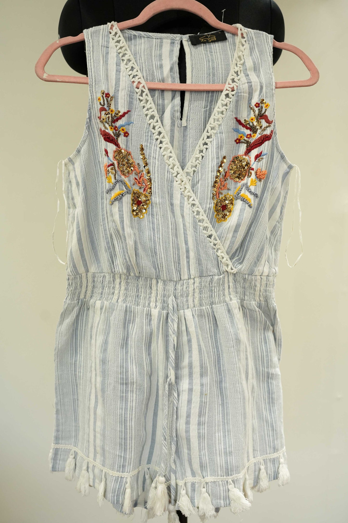 Embroidered Short Playsuit
