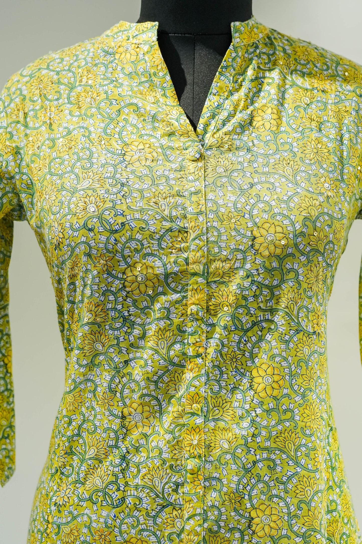 Yellow Floral Printed Kurta