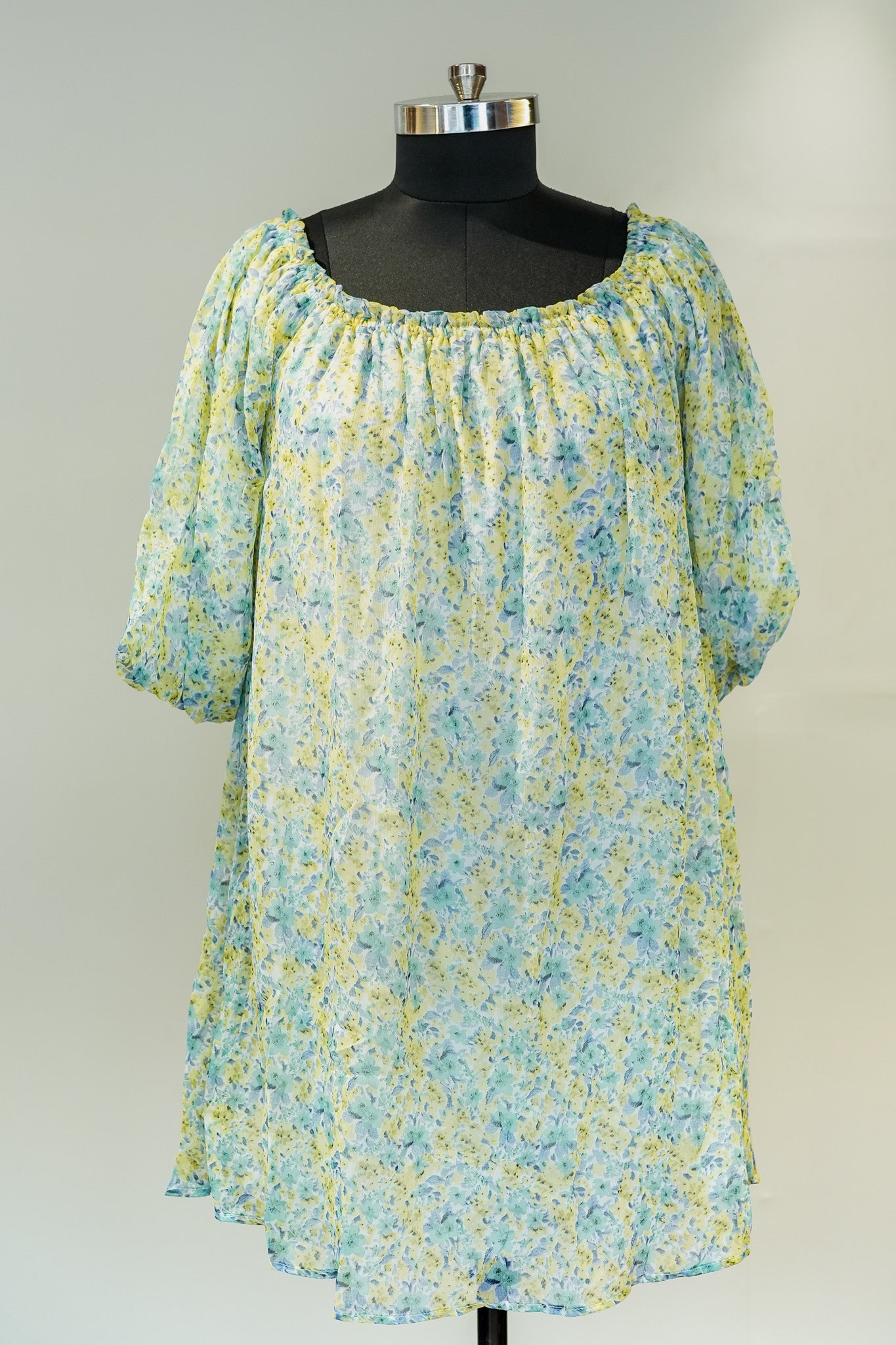 Green Short Printed Dress