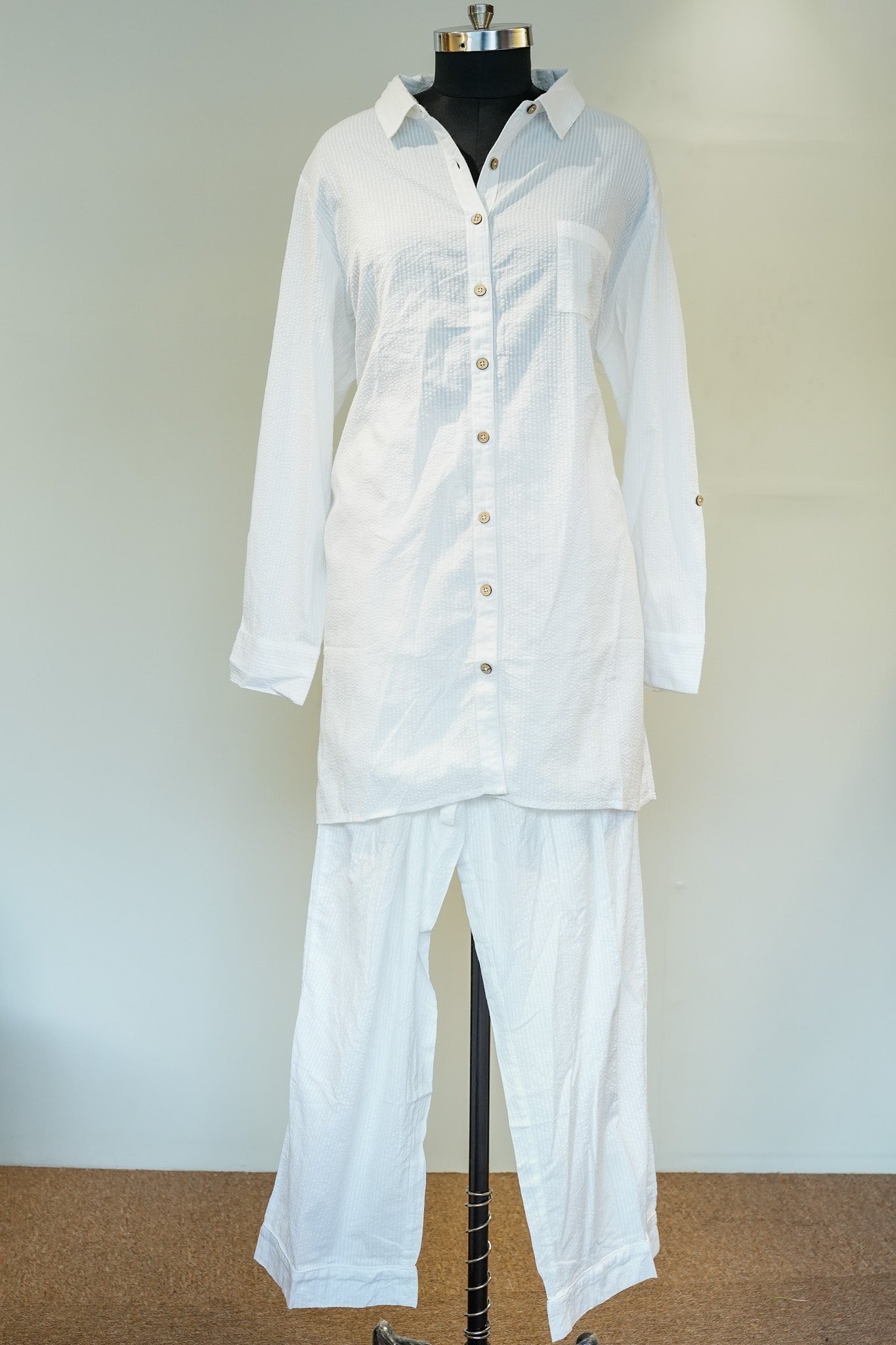 White Long Co ord Set