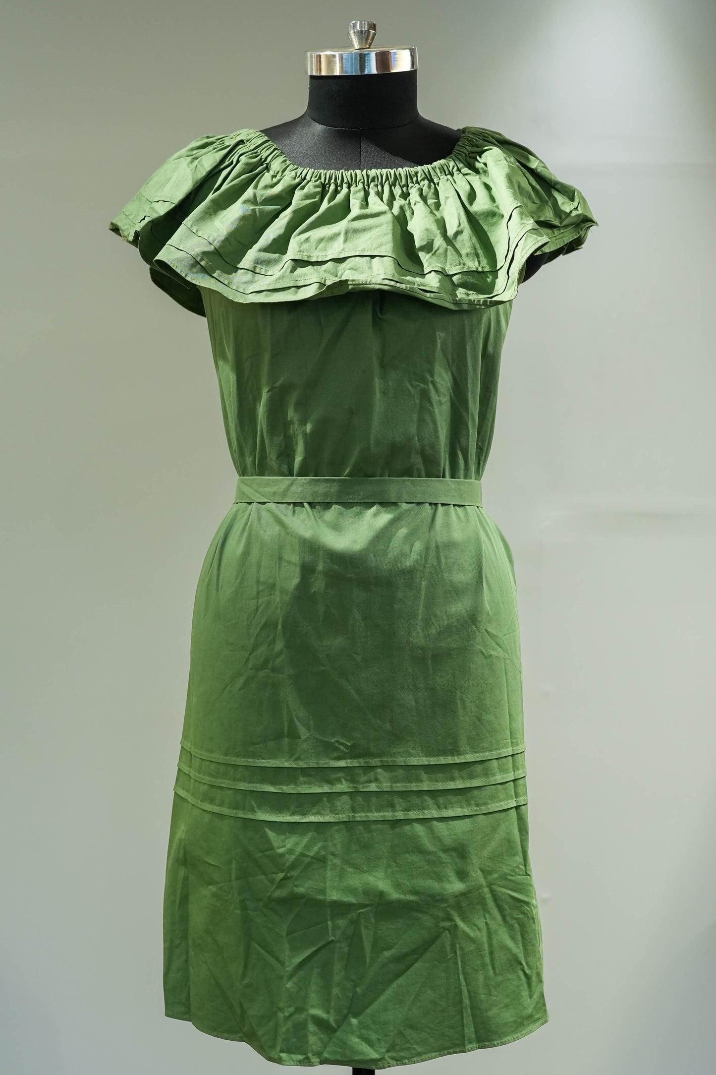 Olive Green Off Shoulder Dress