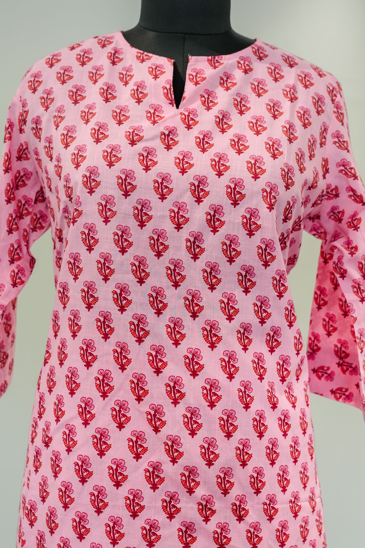 Pink Printed Short Kurta Set