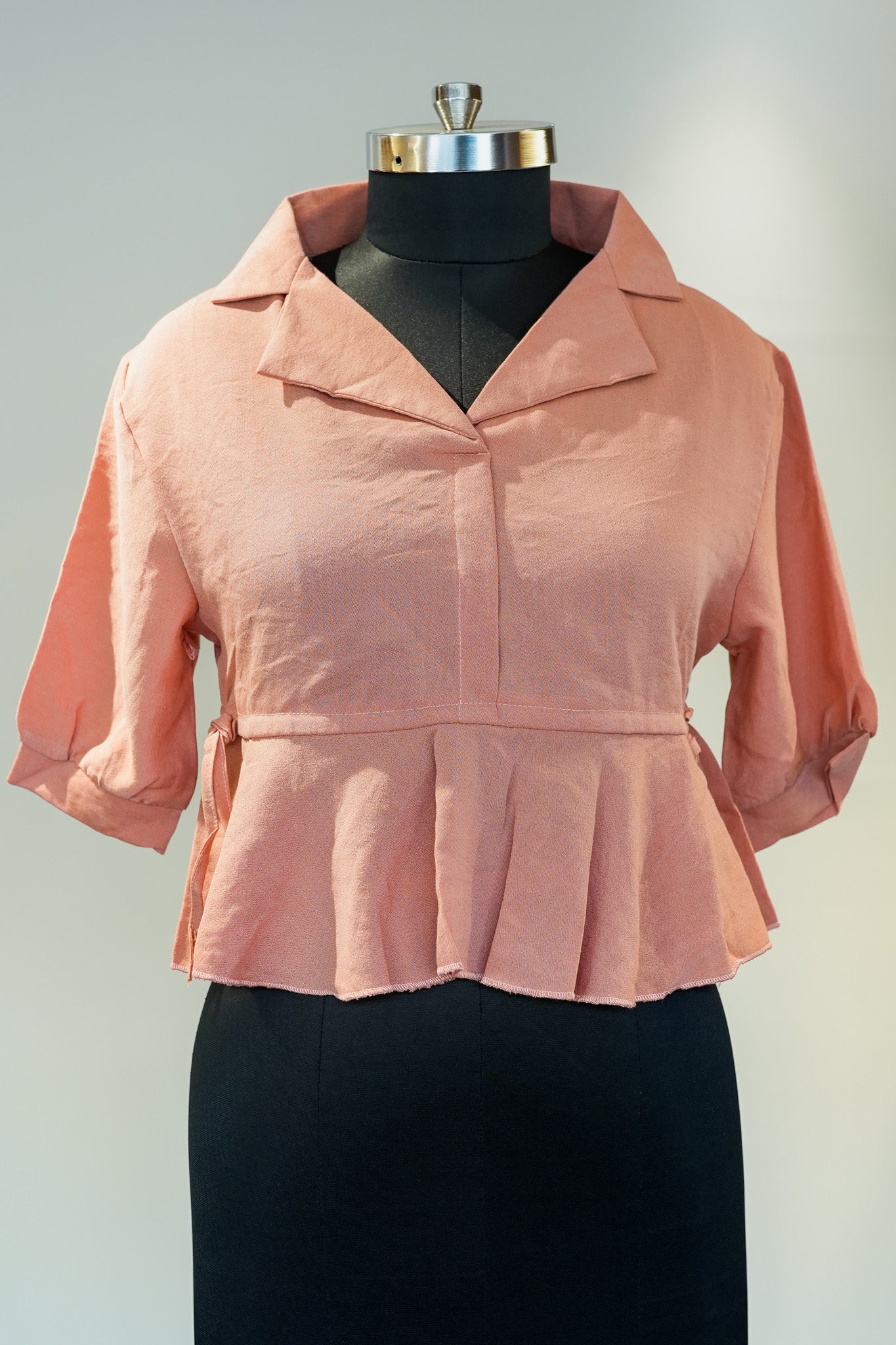 Peach Short Frill Top