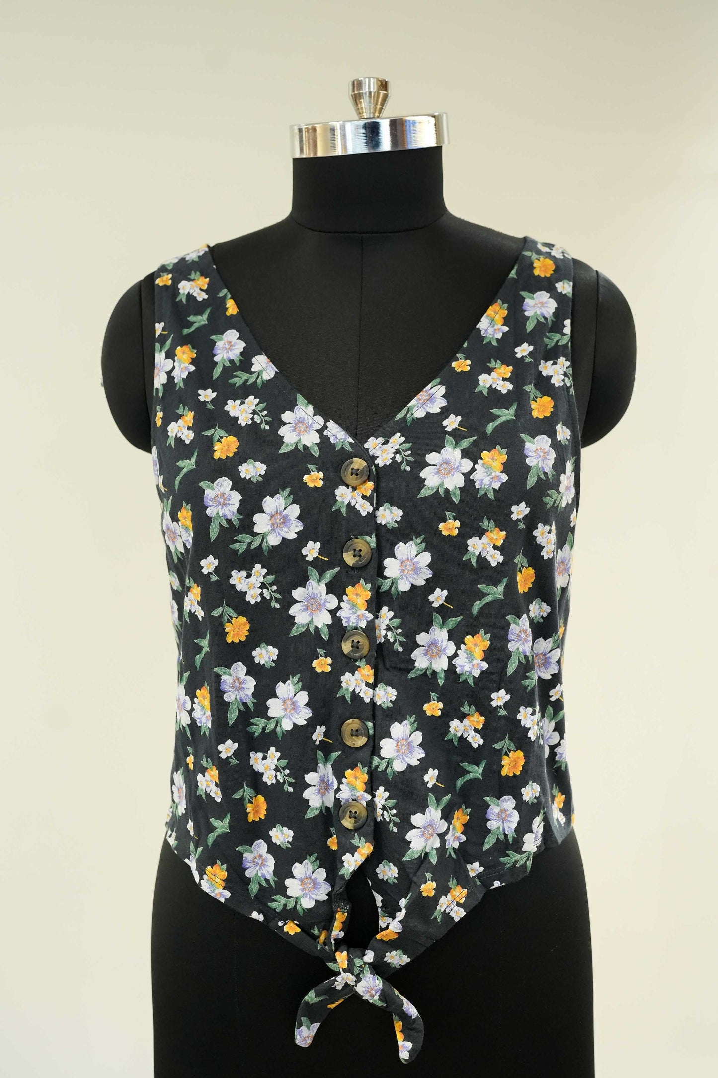 Black Floral Top