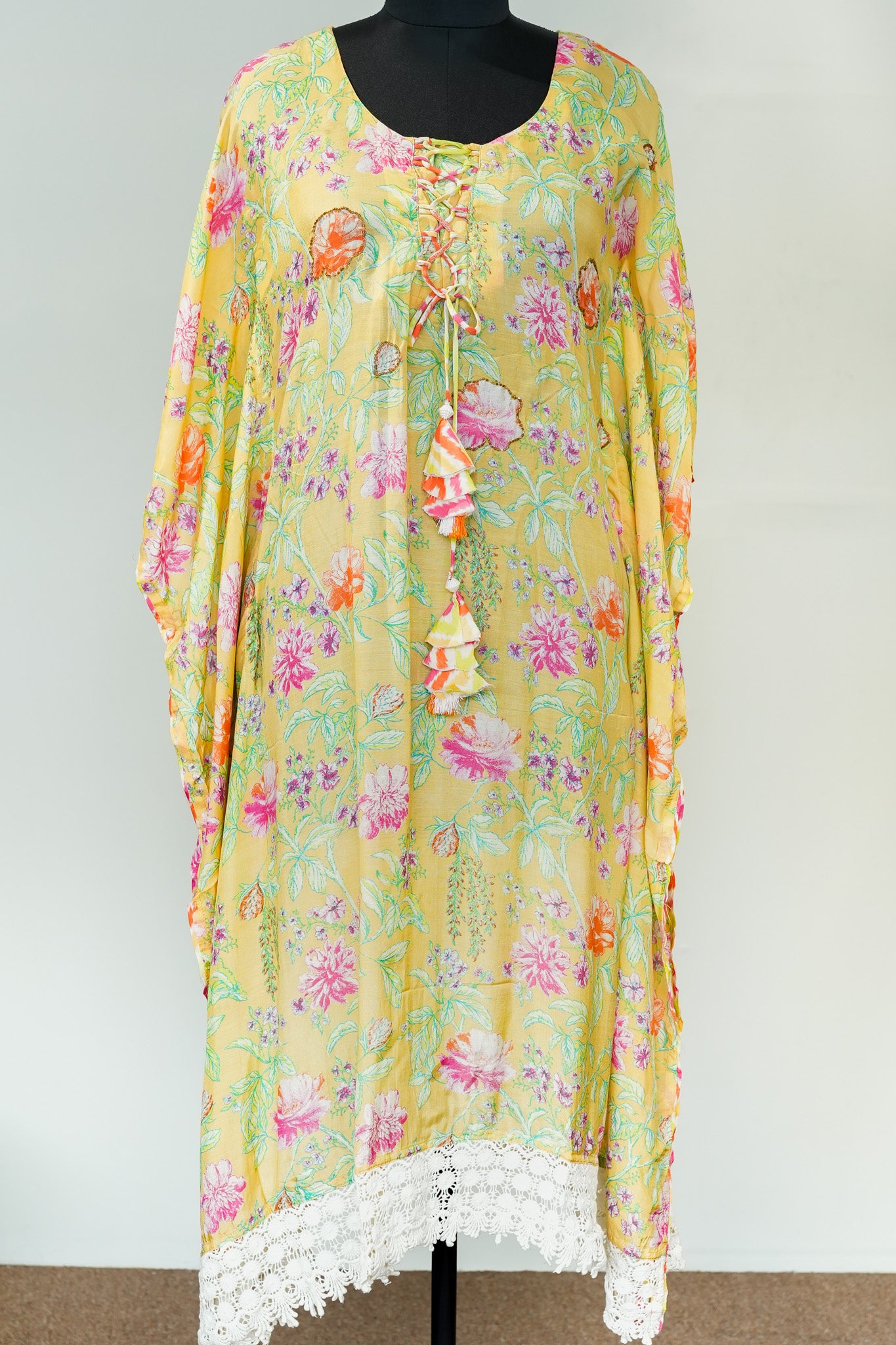 Piya Yellow Floral Printed Kaftan