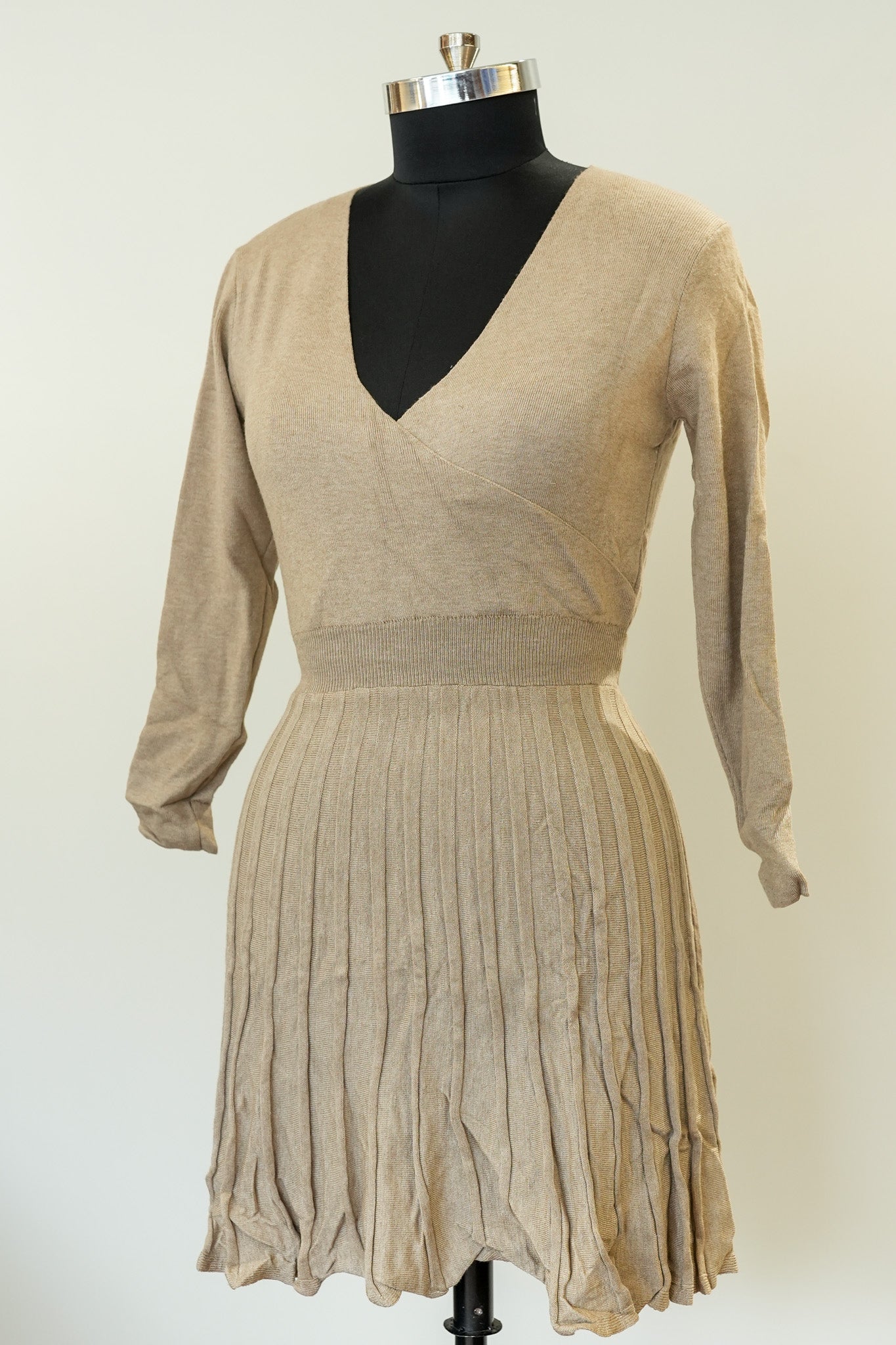 Beige Short Knitted Dress