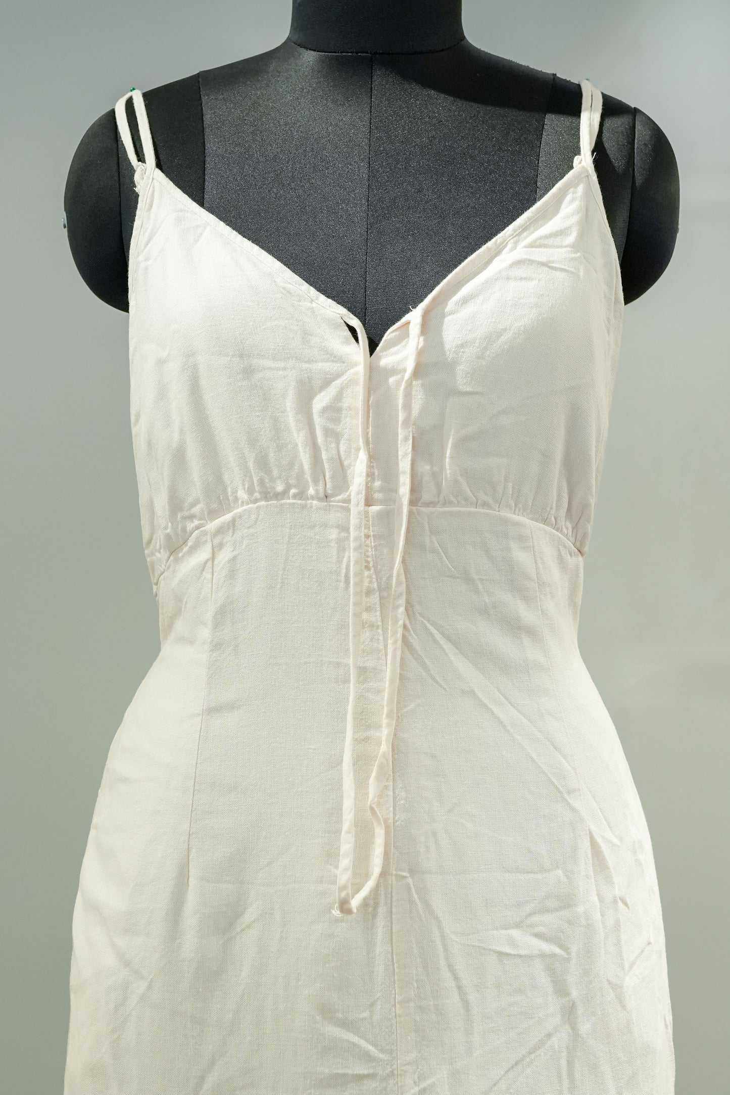 White Slip Front Knot Jumpsuit