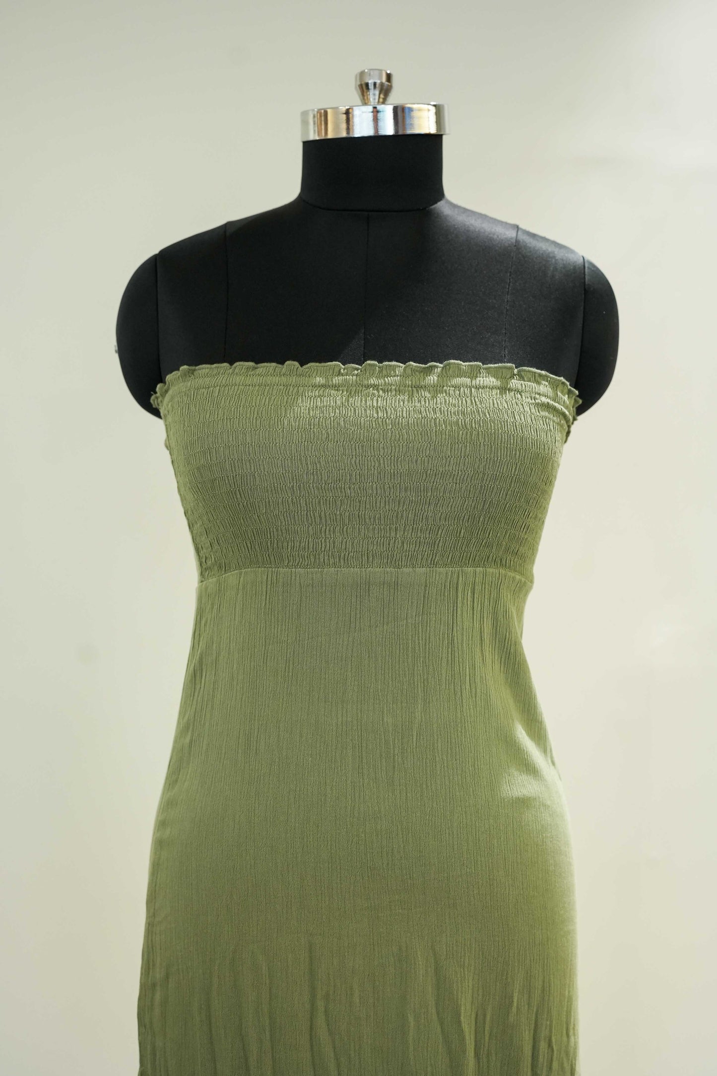 Olive Strapless Long Dress