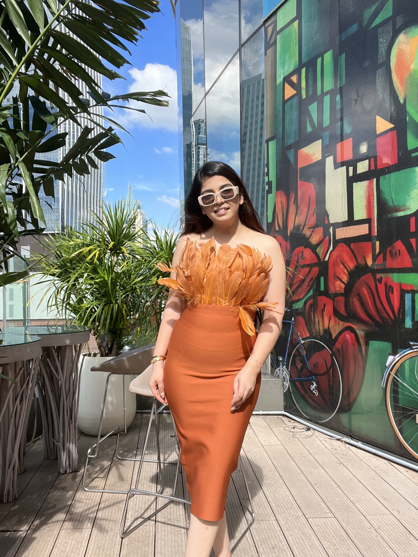 Lucy Rust Frill Dress