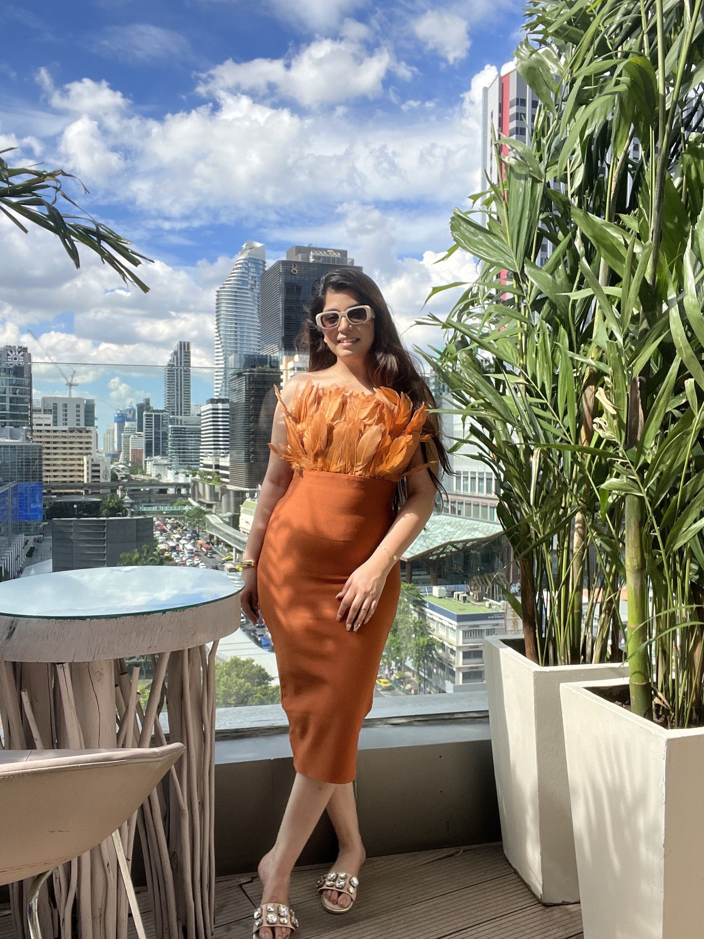 Lucy Rust Frill Dress