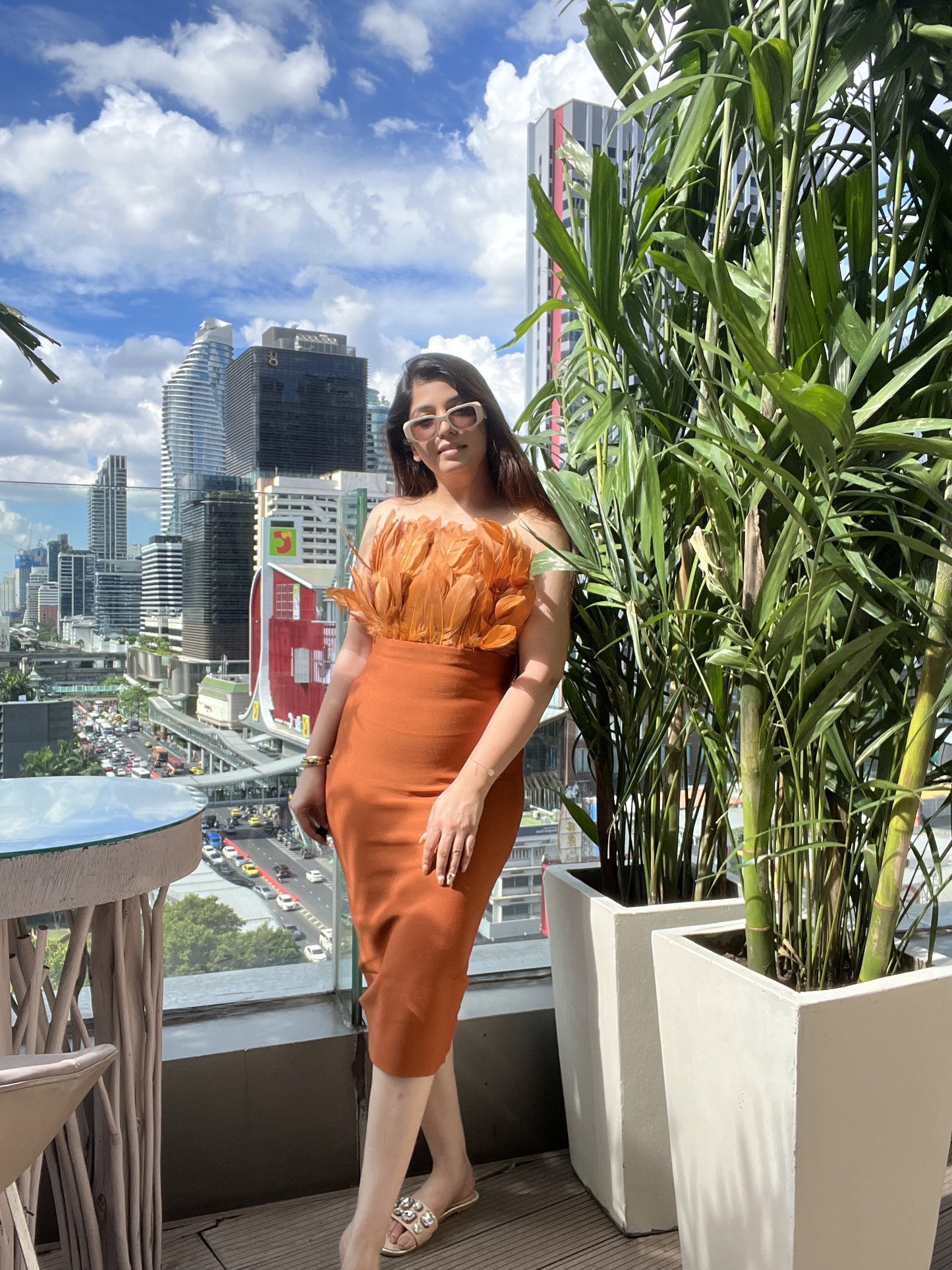 Lucy Rust Frill Dress