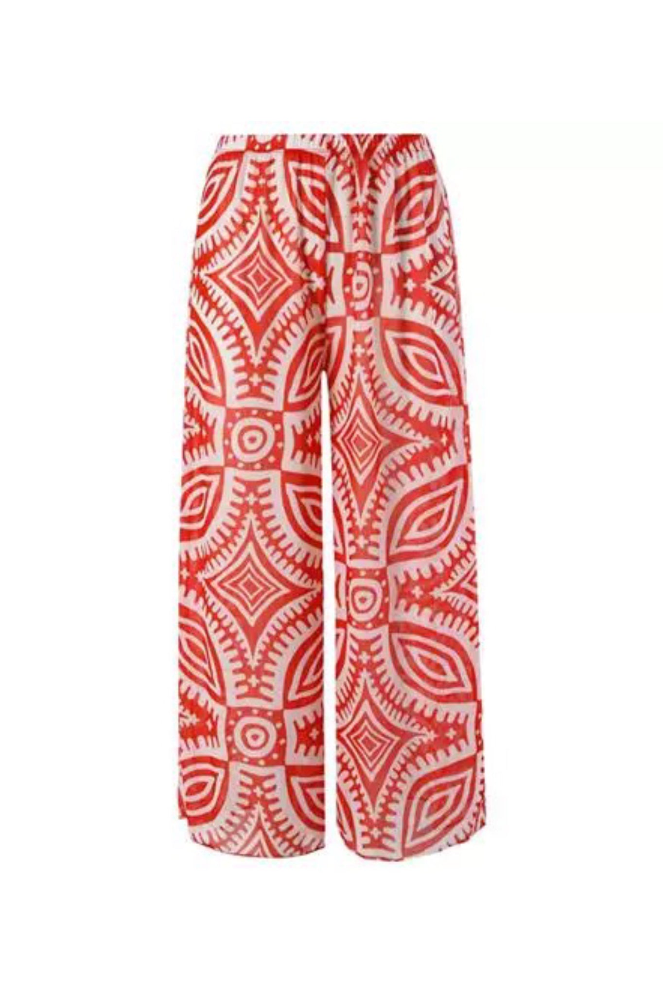 Orange Printed Swimsuit With Pant