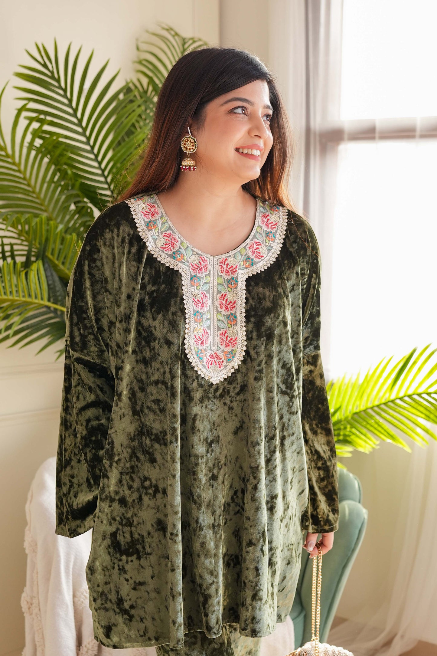 Satvat Green Cordset With Pockets