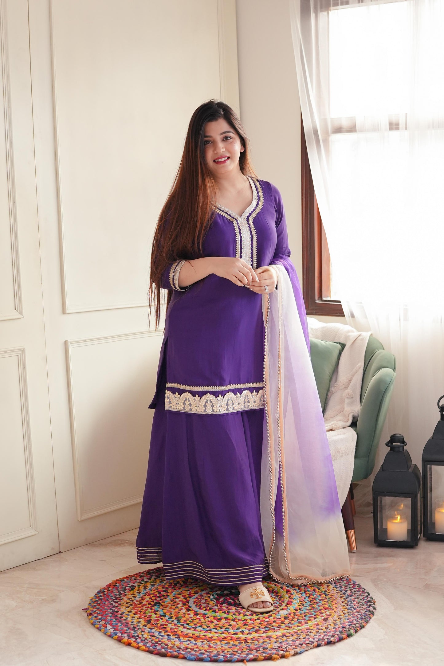 Parvati Purple Suit Set