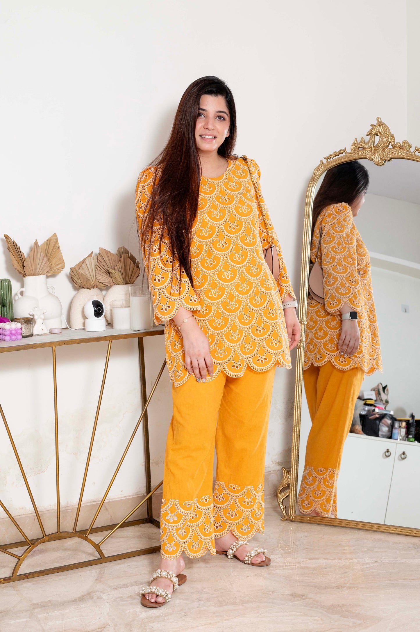 Talibah Yellow Cutwork Cordset