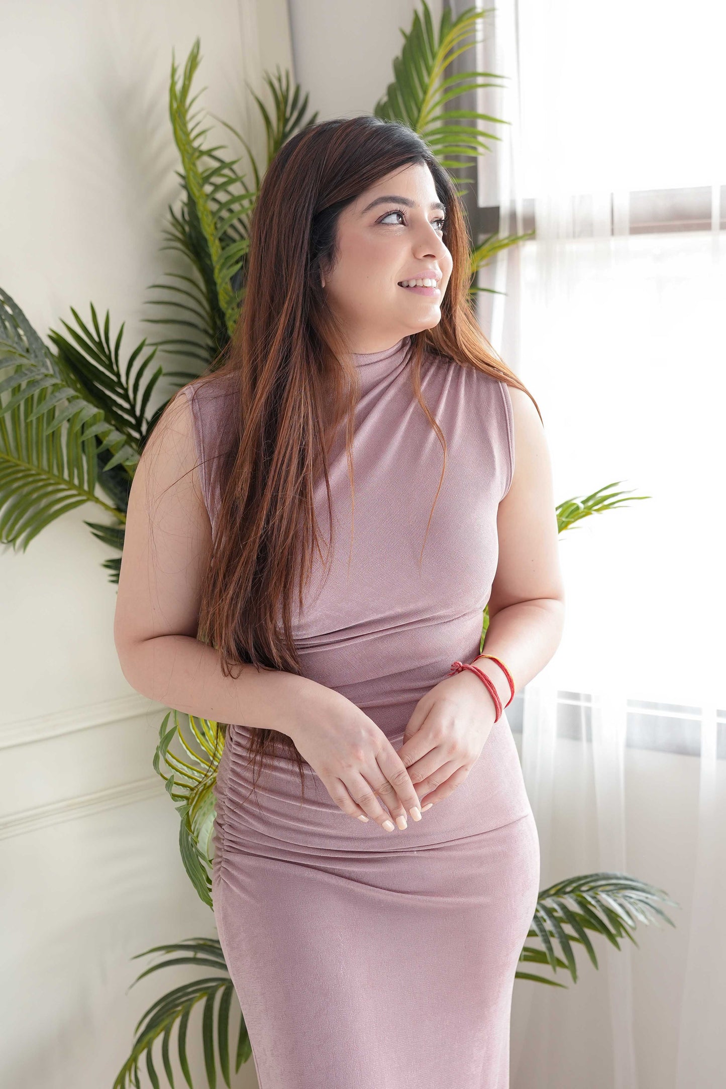 Nora Pink Long Bodycon Dress