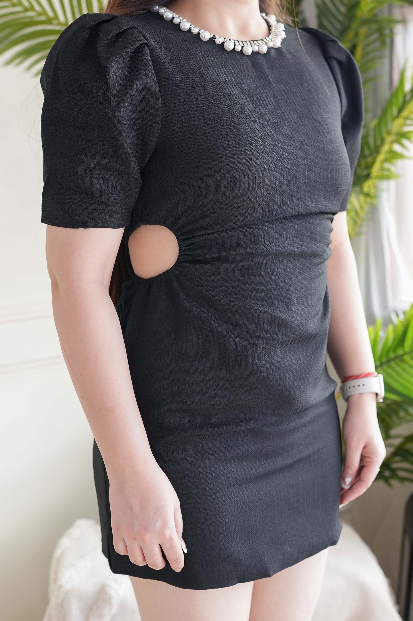 Jenny Black Crystal Embellished Short Dress