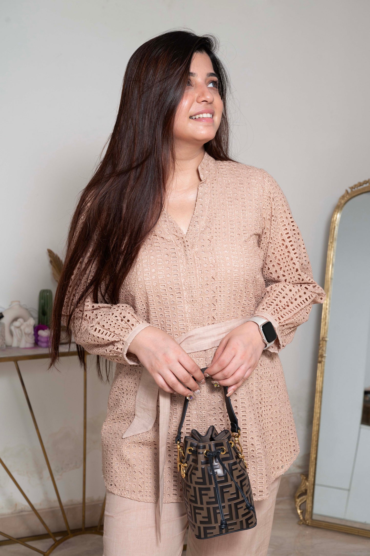 Aliza Nude Schiffli Cordset