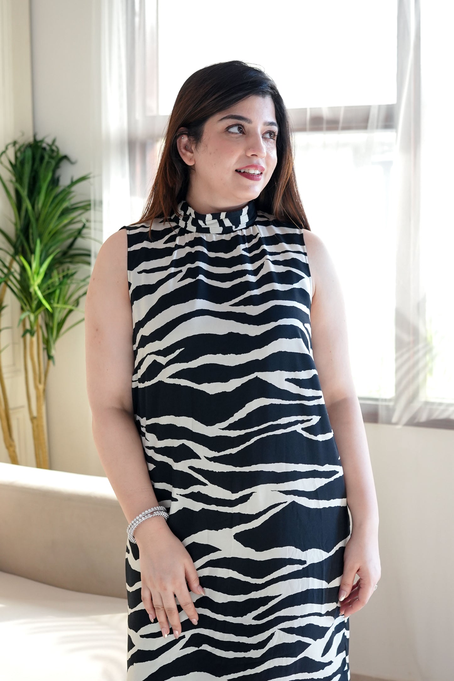 Nia Zebra Printed Dress