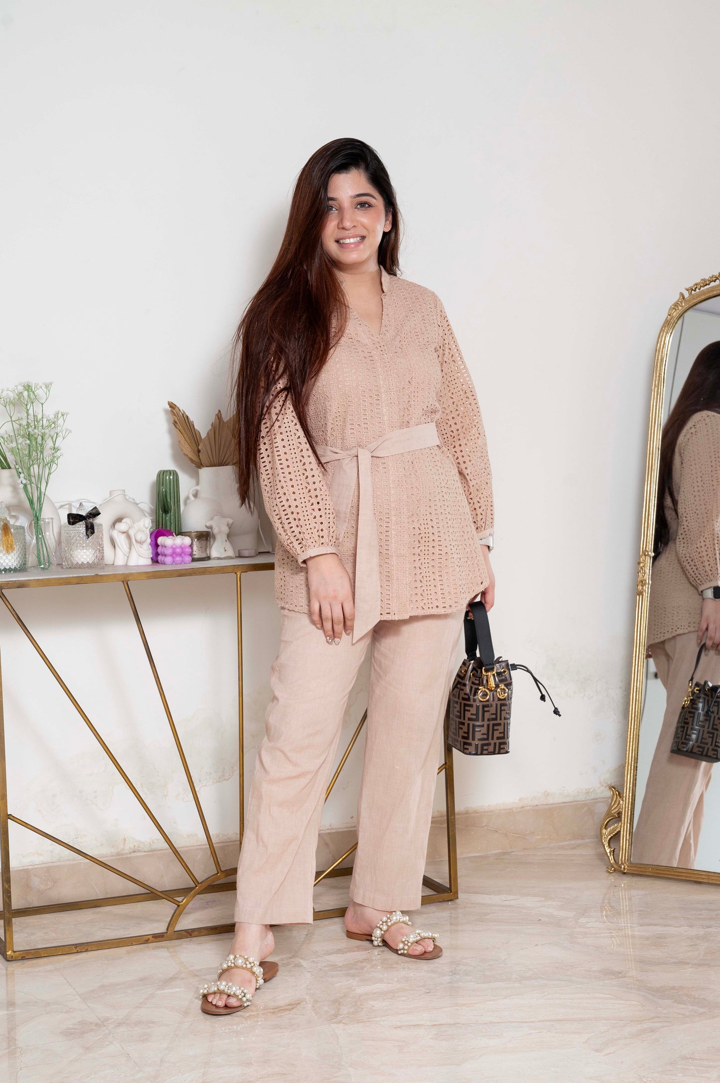 Aliza Nude Schiffli Cordset