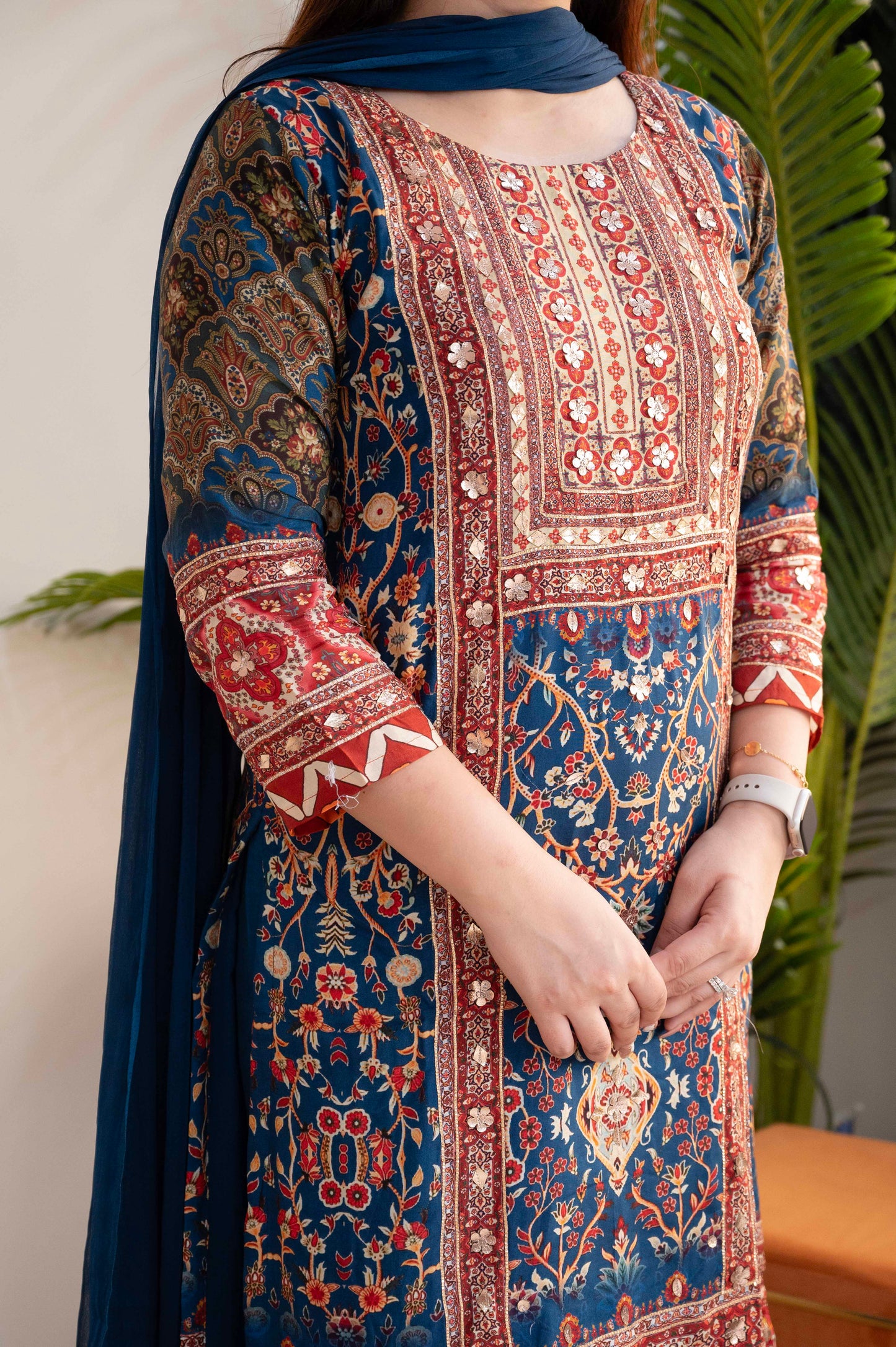 Sagari Blue Printed Suit Set